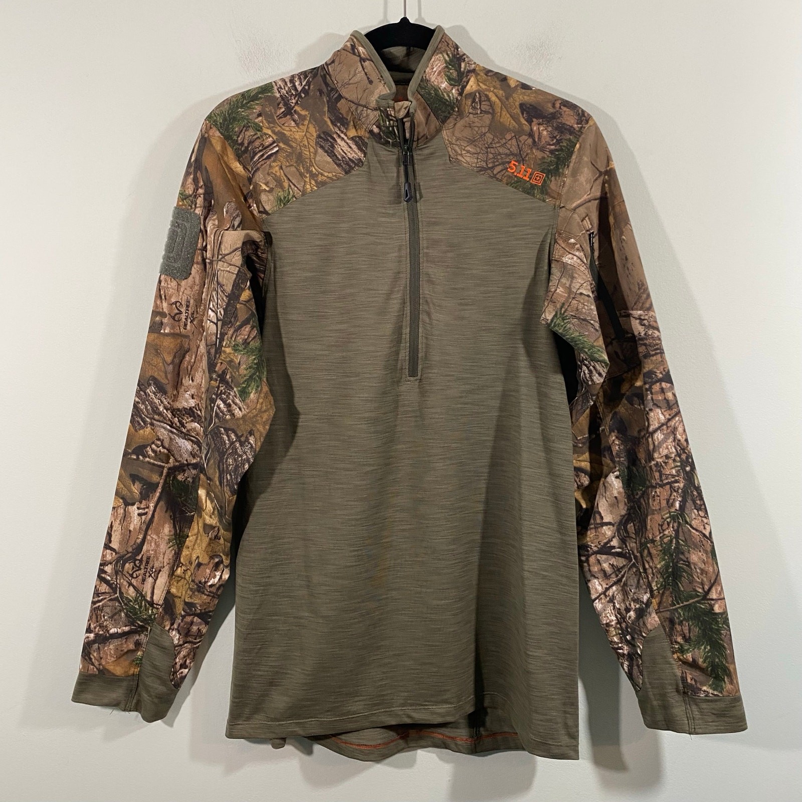 5.11 Tactical Men Realtree Camouflage Rapid Response Quarter-Zip Shirt Size S