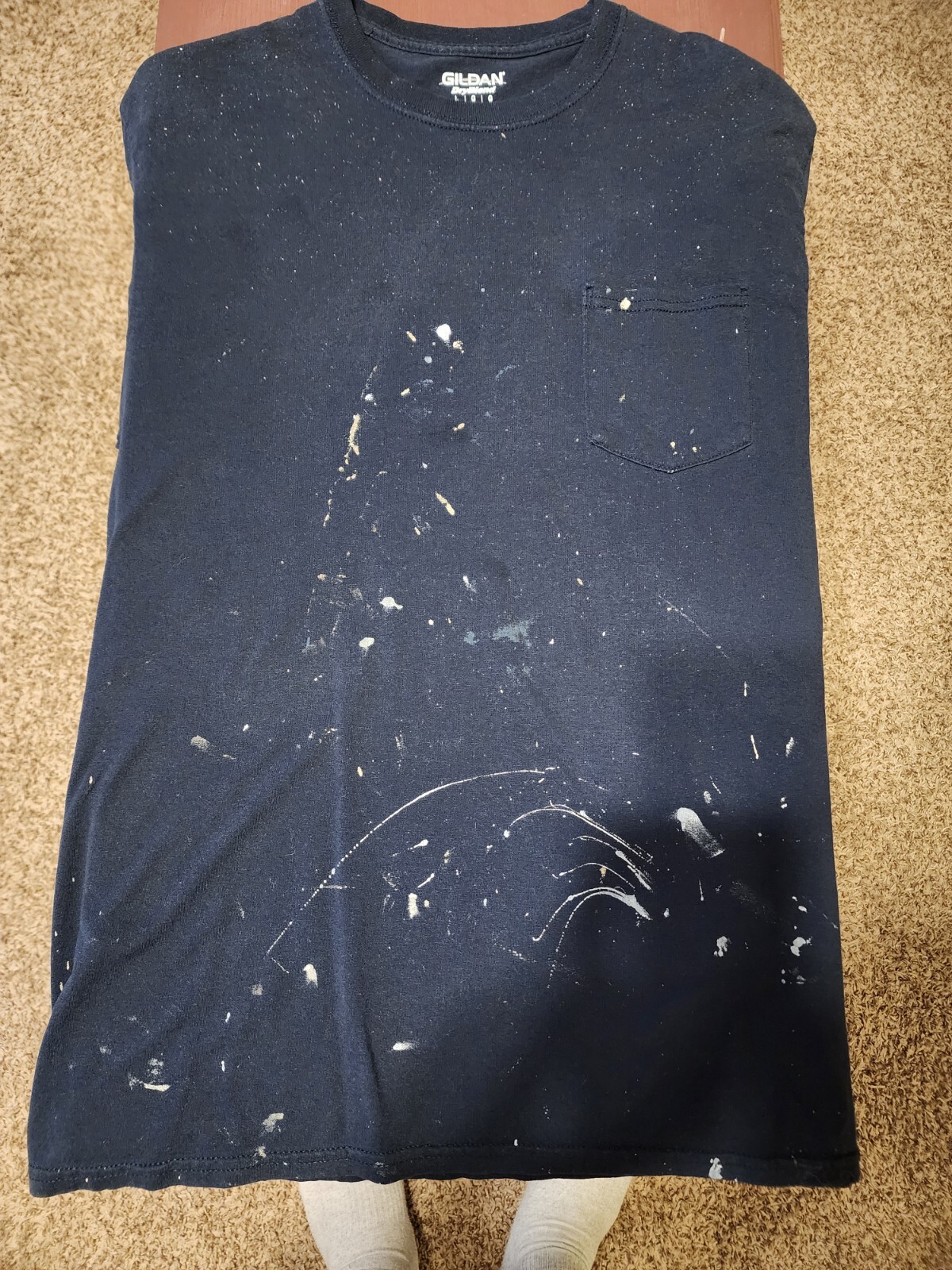 Glidden Paint Splatter Dryblend Workwear Thrashed T-Shirt, Mens LARGE