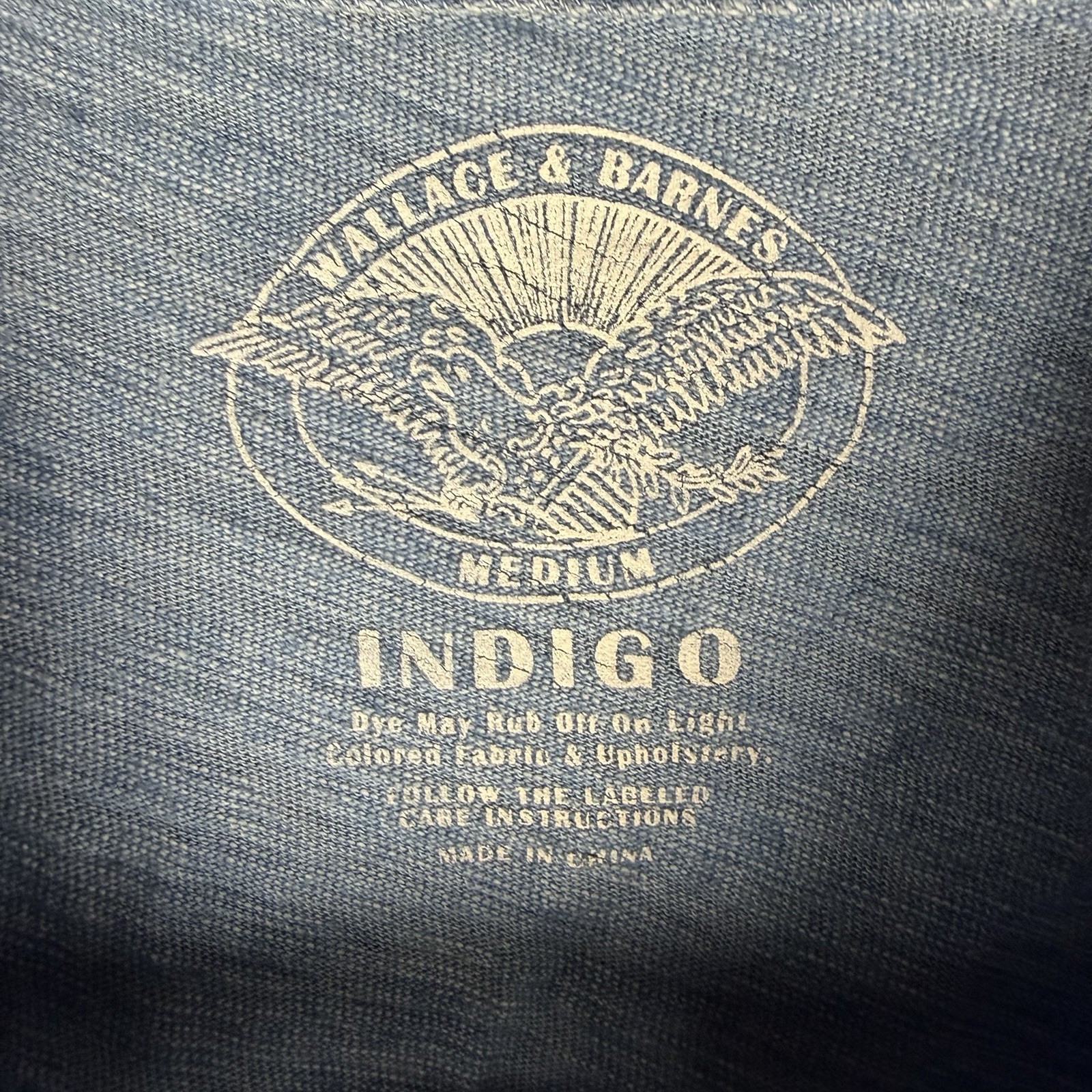 Wallace And Barnes T Shirt Mens Medium Indigo Blue Slub Cotton Pocket Tee
