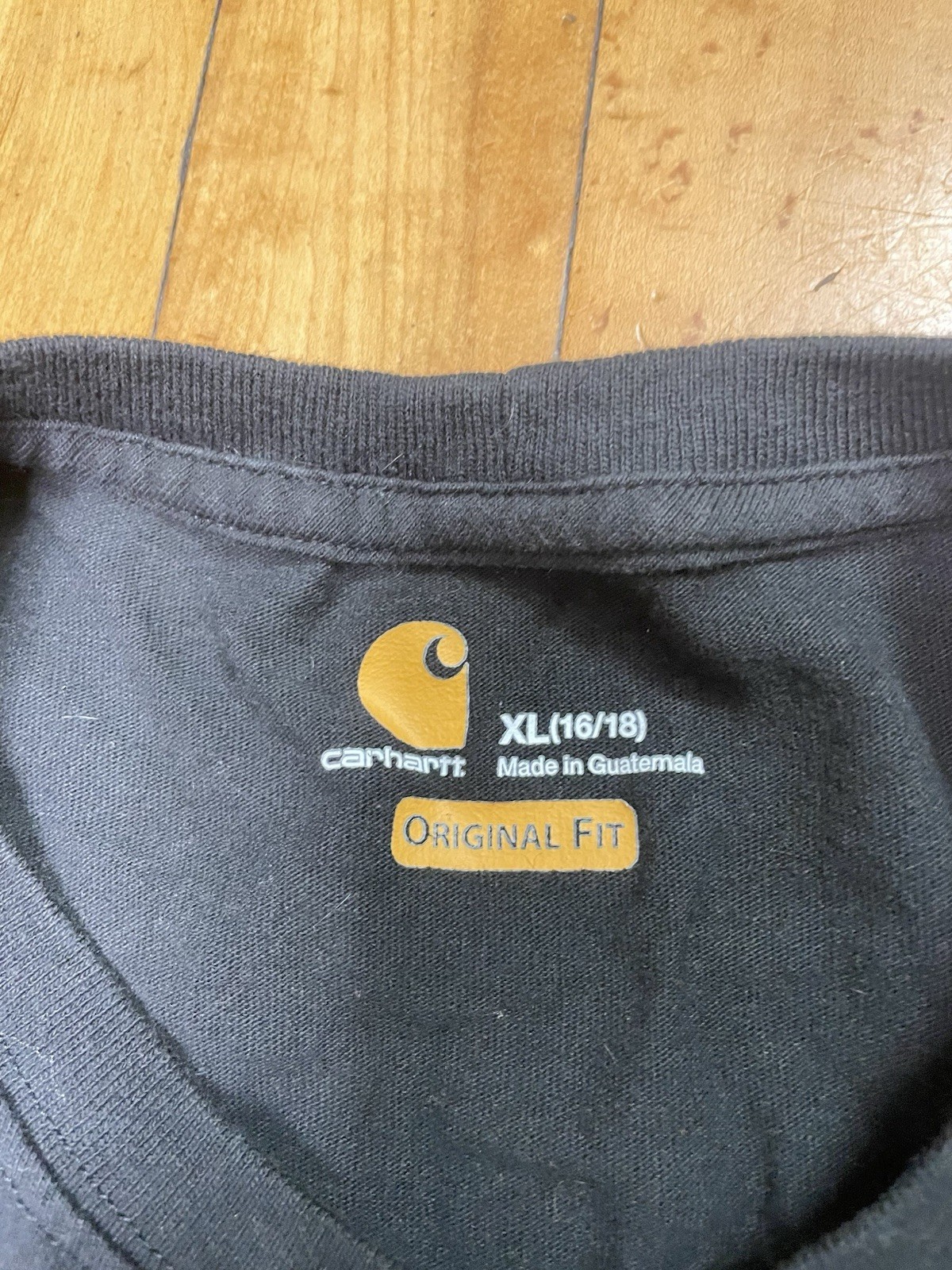 Carhartt Women’s XL Pink & Black Solid Crew Neck Pocket T-Shirts Lot of 2
