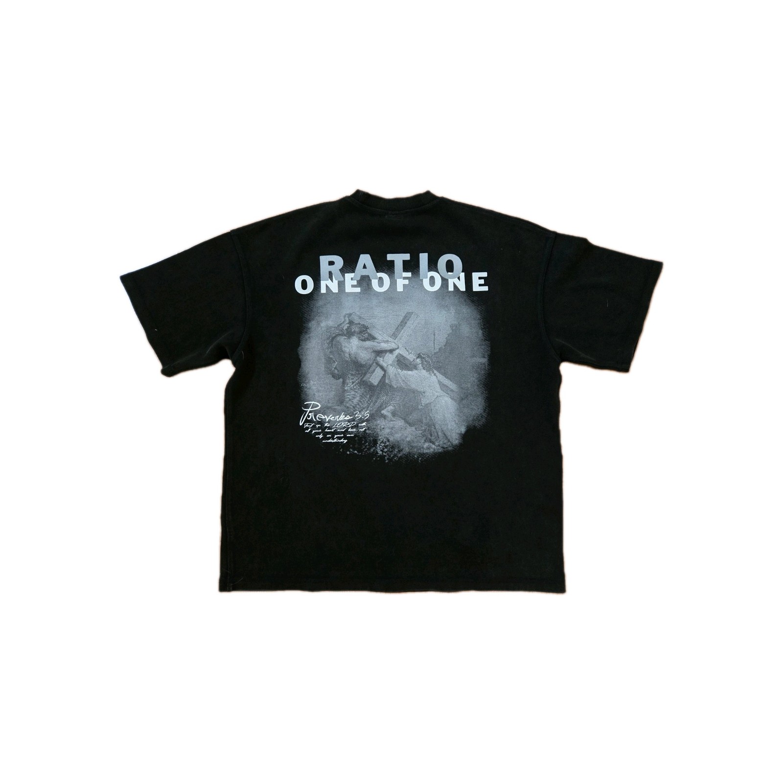 Ratio 1 Of 1 Screen Printed Front And Back Heavyweight Short Sleeve.proverbs
