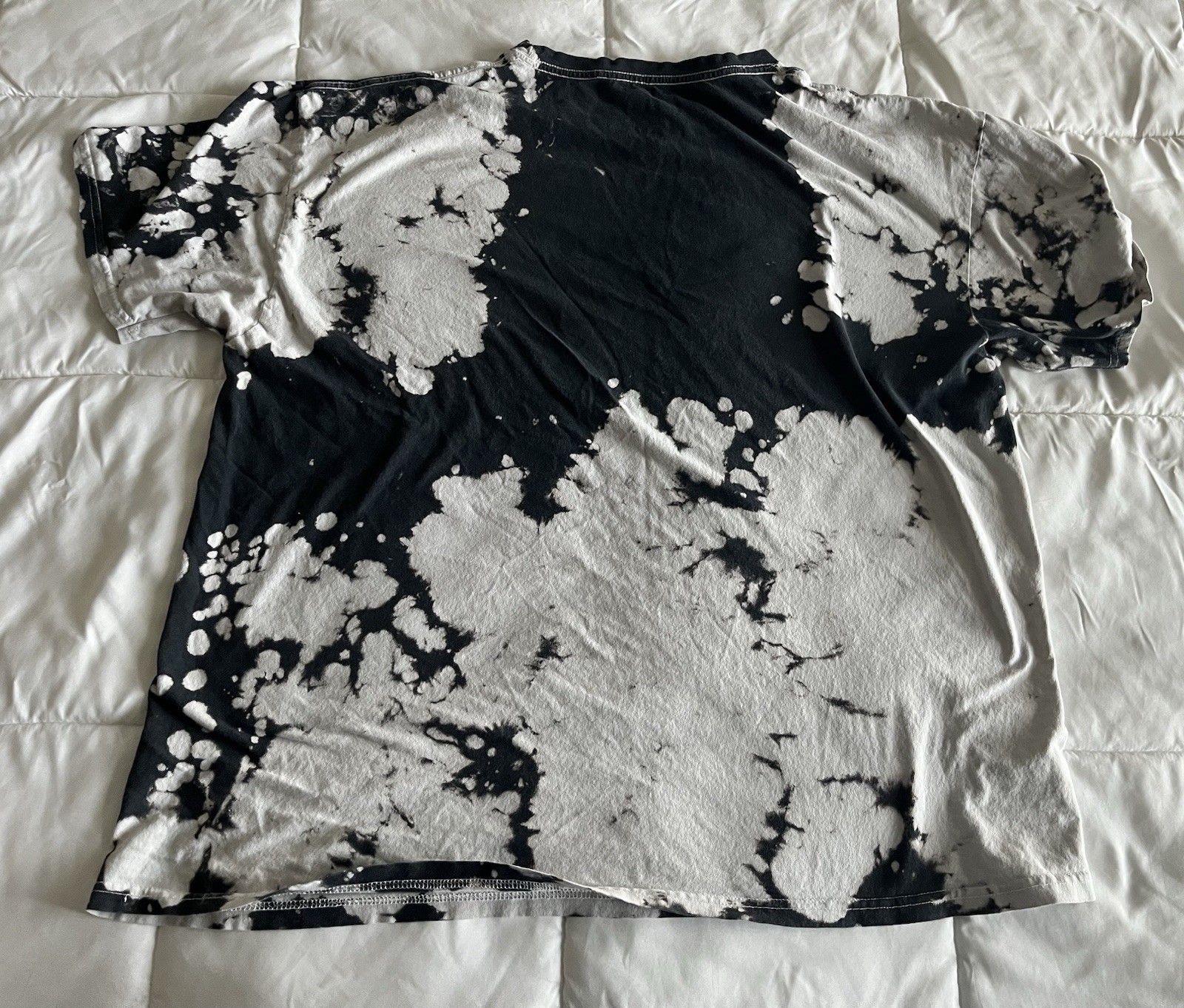 ACDC ACDC Back In Black Tie Dyed Black and White SS Cotton T Shirt Mens Size XXL