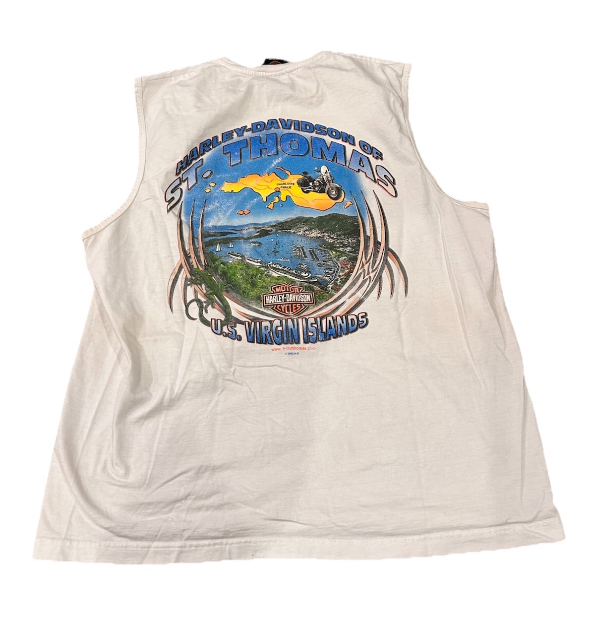 Vintage Harley Davidson Shirt Mens XL White St Thomas US Virgin Islands Tank Top