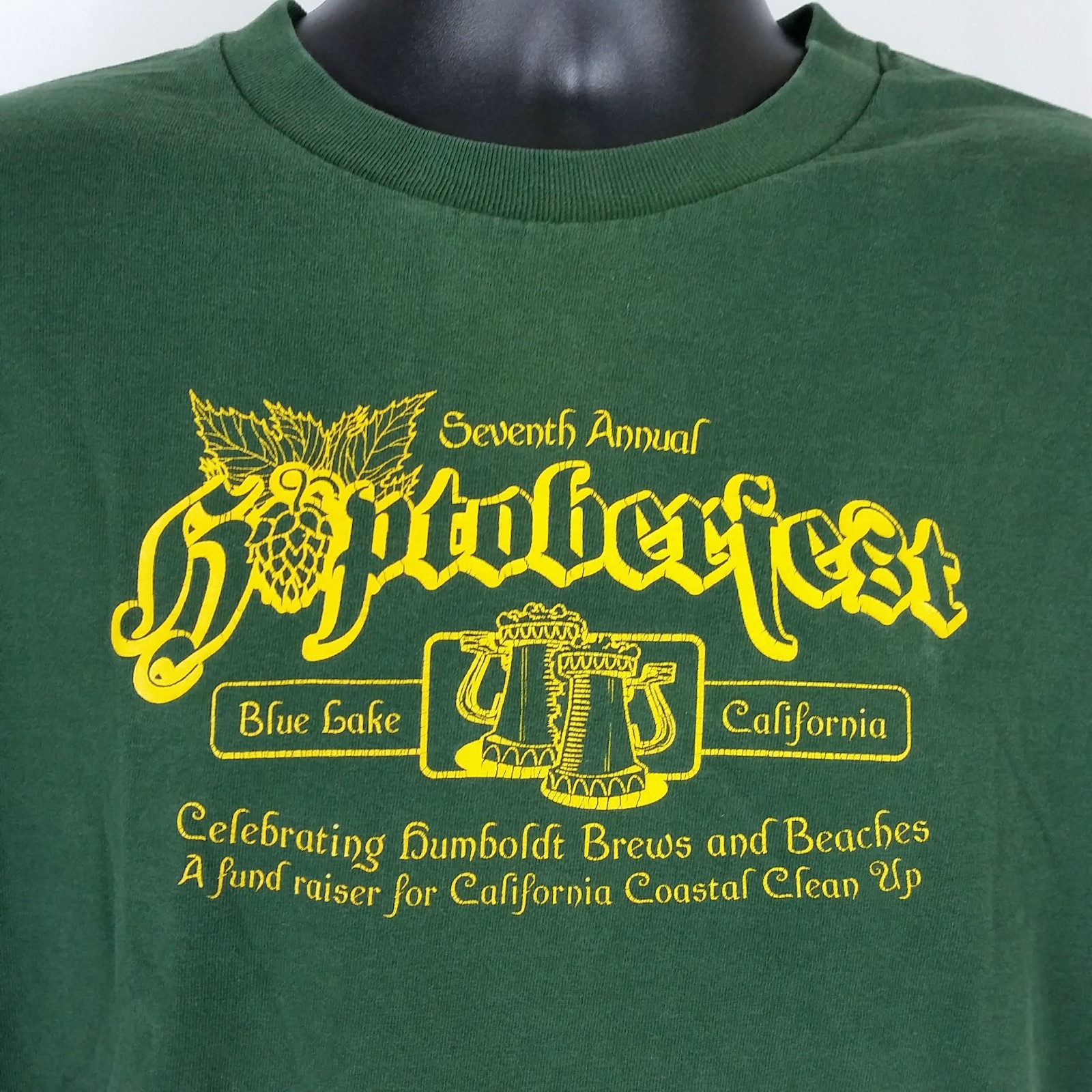 Hoptoberfest 7th Celebrating Humboldt Brews Beaches Tee Shirt Mens XL 2002