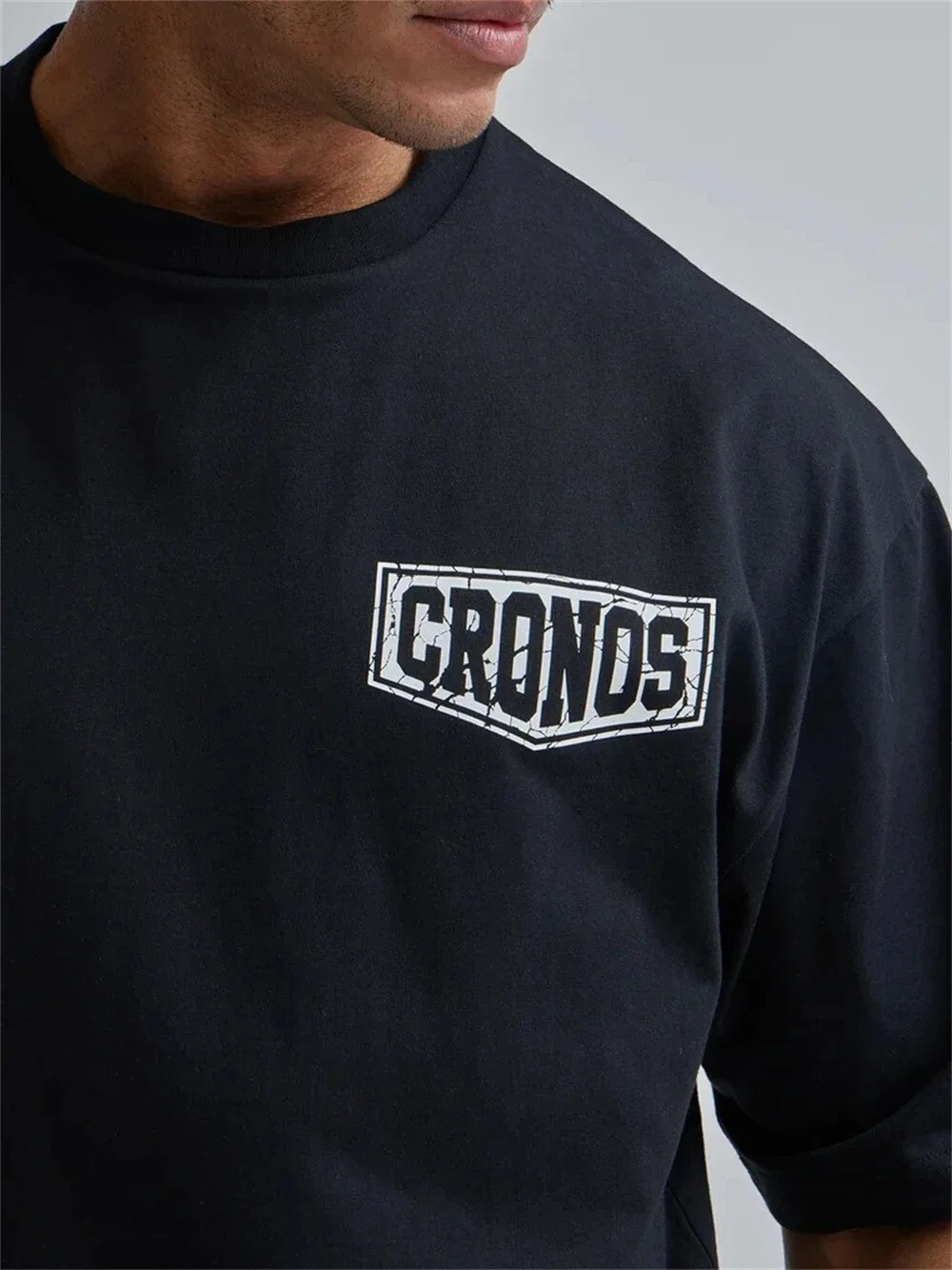 Men’s Oversized Cotton Gym Training Sportswear Tshirt Fitness Bodybuilding