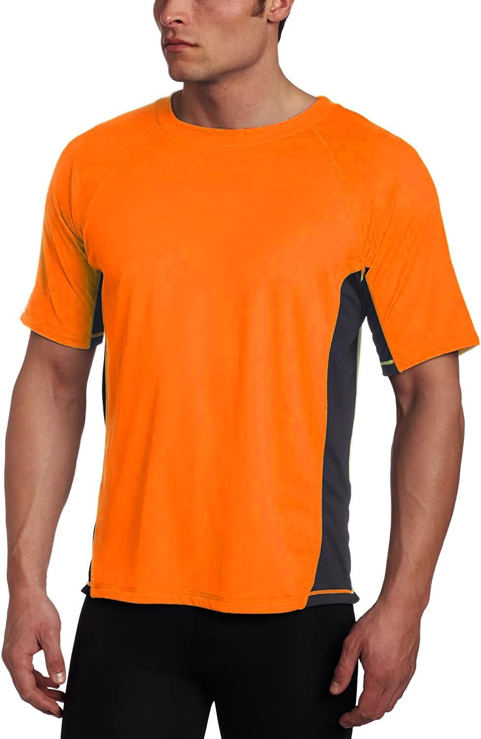 Men’s UPF 50 Short Sleeve Swim Rash Guard Sun Protection Shirt Quick Dry