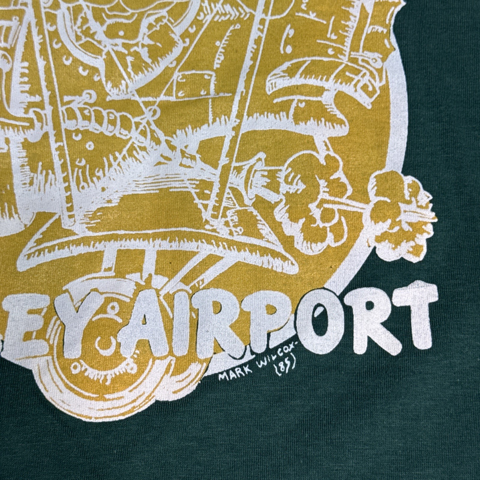 VTG T Shirt 1985 Greenbrier Valley Airport Mark Wilcox Green XL Single Stitch