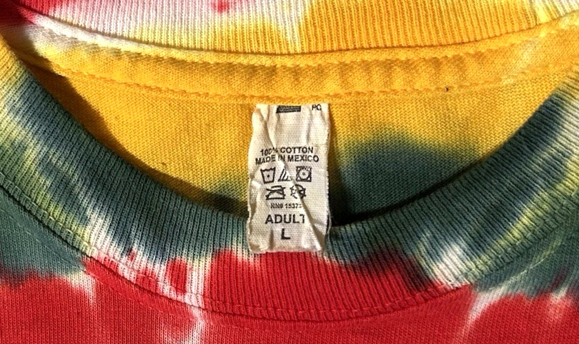 Grateful Dead Dunker Front/Back Graphic Grn/Red/Yellow Tie Dye T-Shirt Large New