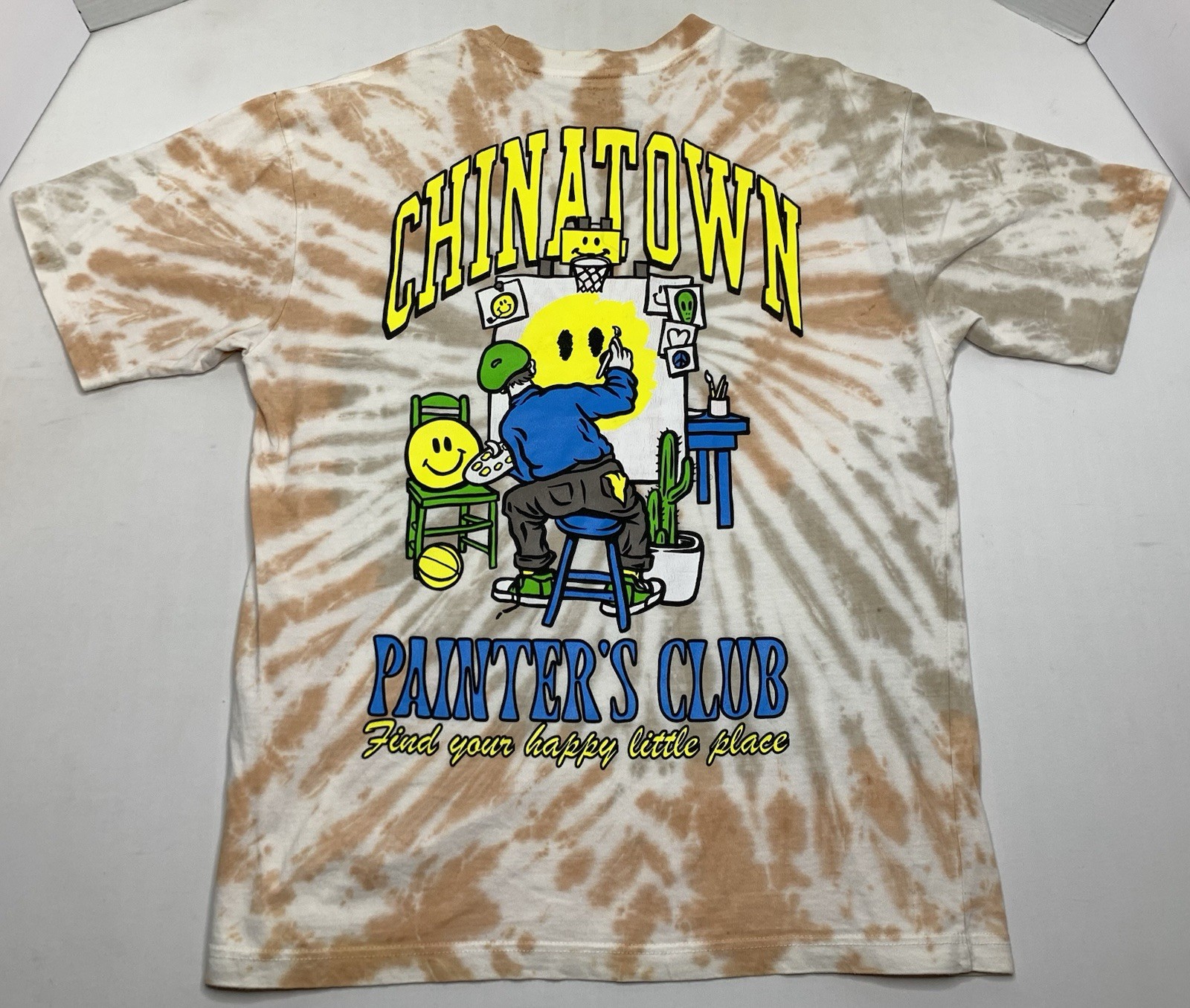 Vintage Men’s Chinatown Market Large Painter’s Club Baggy Tie Dye T-Shirt P138