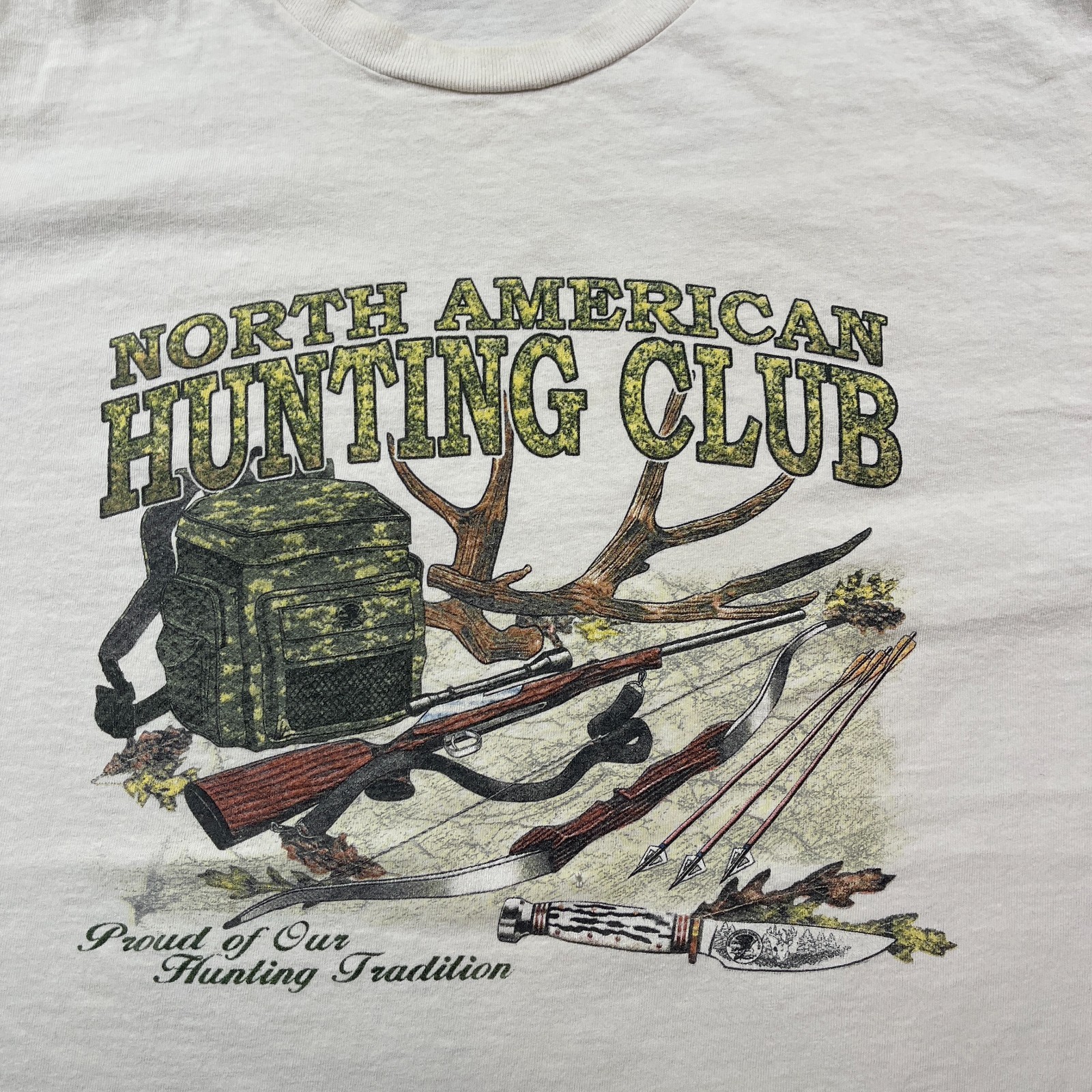 Vintage 90s North-America Hunting Club Shirt XL 24×26 White
