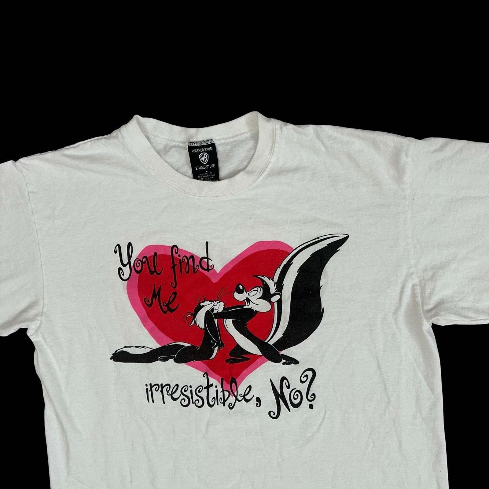 Vintage 90s Looney Tunes Pepe Le Pew In Ze Irresistible T-Shirt L Single Stitch