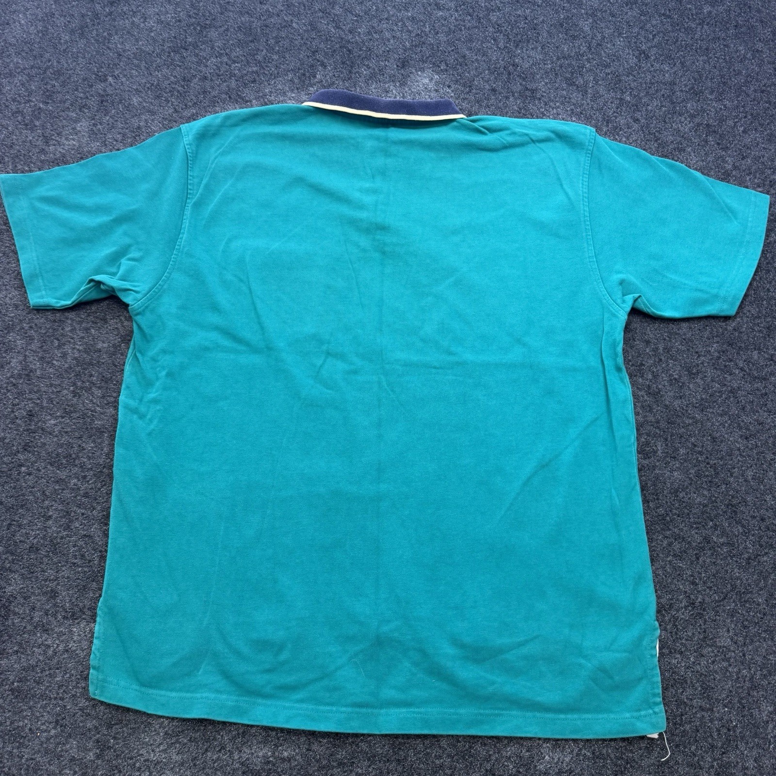 VTG Eddie Bauer Henley Shirt Mens XL Teal Blue Contrast Collar Made in USA 90s