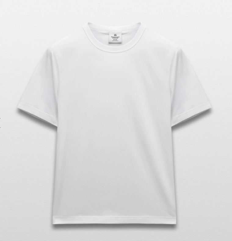 Reigning Champ Lightweight Jersey Standard T-Shirt XL White Short Sleeve