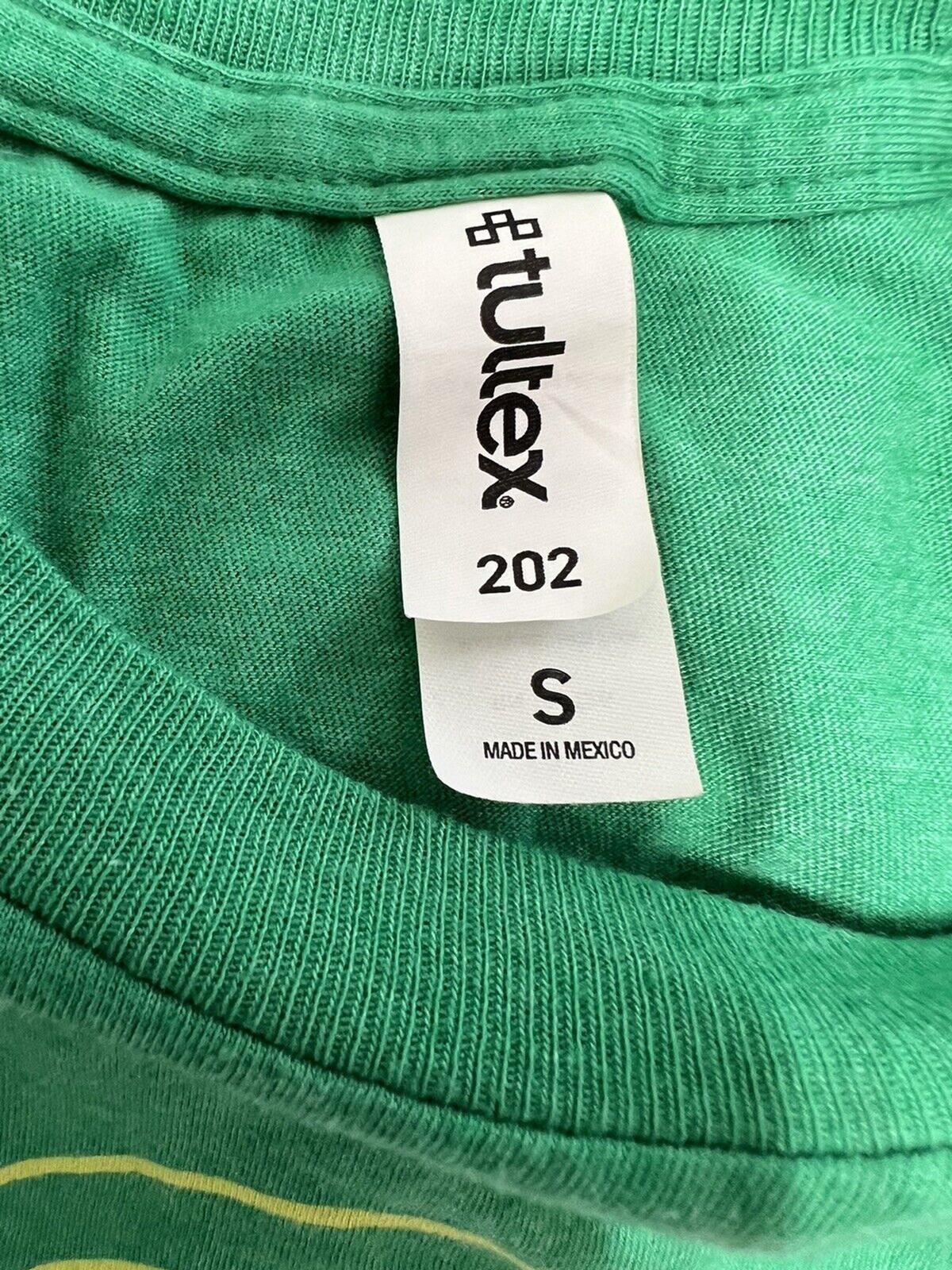Tultex Men’s Green Tee Shirt “Frequency” Size Small Cotton Poly Blend