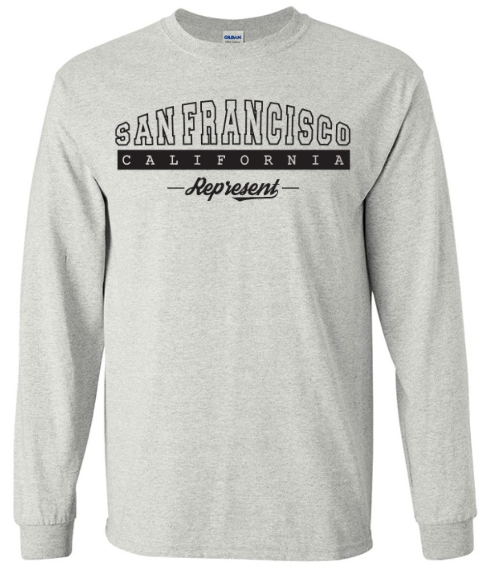 San Francisco California State T-Shirt Long Sleeve Graphic Tees Unisex Apparel