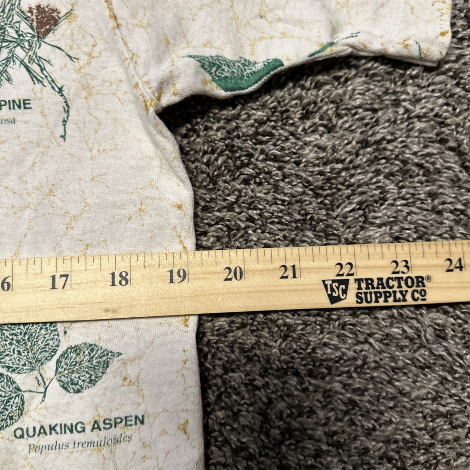 VTG Single Stitch Shirt Fruit Of The Loom Mens Medium White Botanical Plants AOP