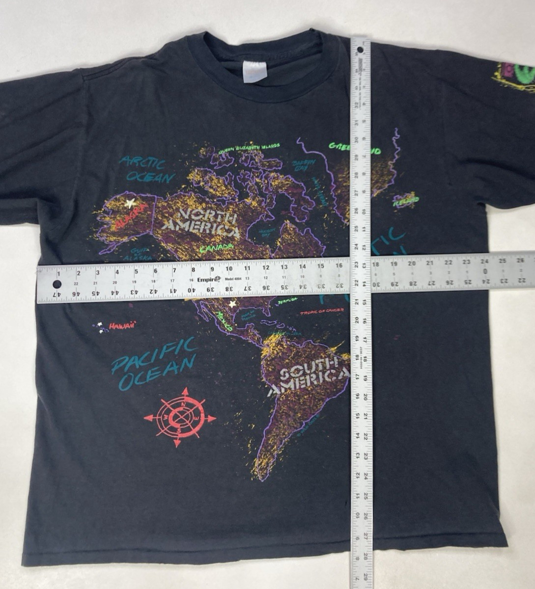 VINTAGE Wild Oats One World Graphic T-shirt Men XL Black USA 90s Single Stitch