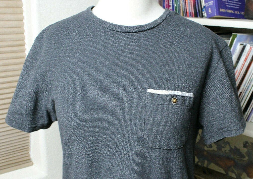Craft Flow Mens Shirt Small Cotton Blend Pocket Charcoal Machine wash