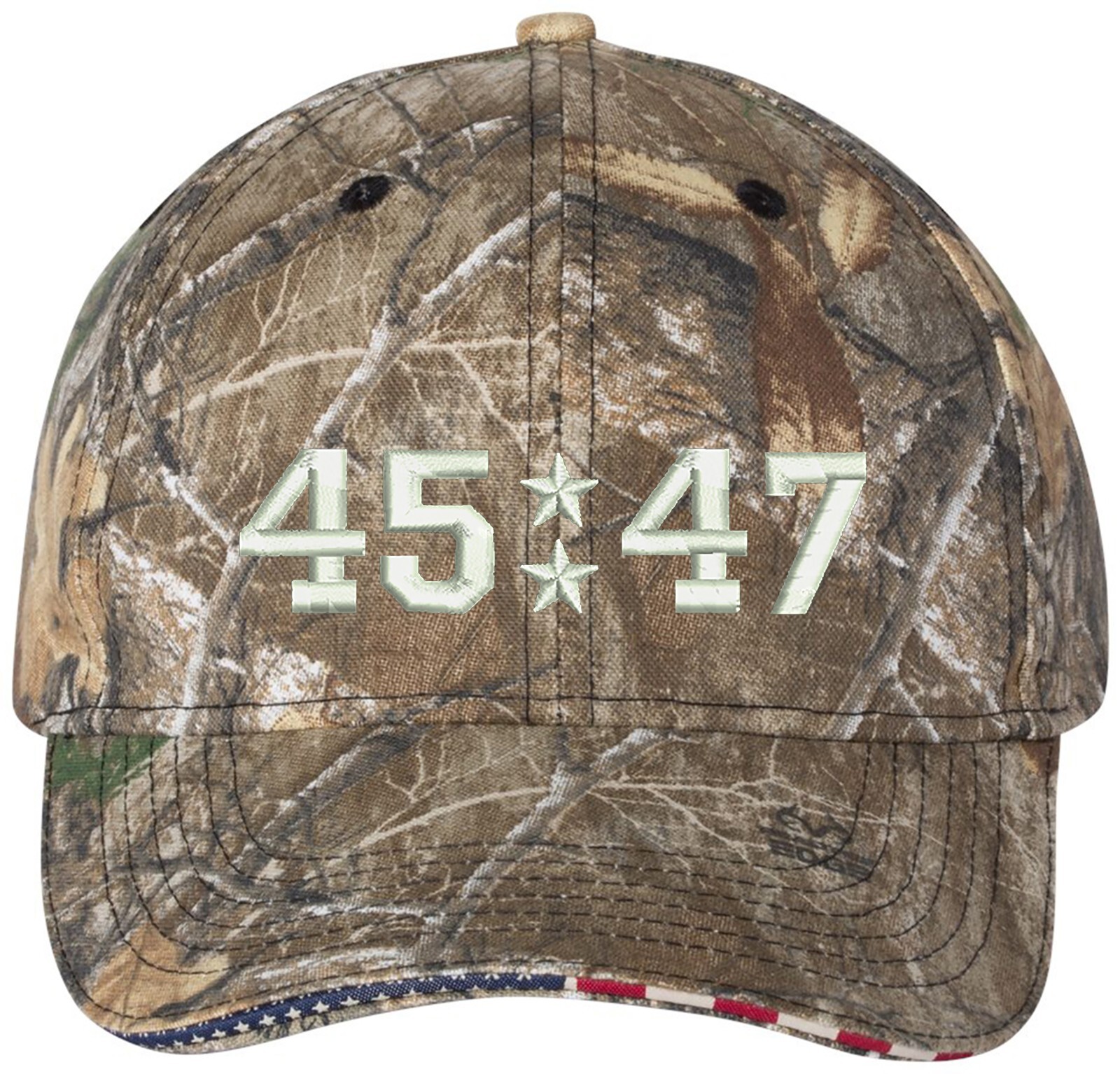 Trump Only 45/47 Embroidered Camo Structured Adjustable One Size Fits Most Hat
