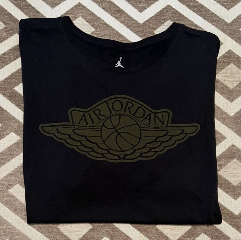 Jordan Air Jordan Wings Logo Graphic Print Black Crew Neck Short Sleeve Tee 2XL