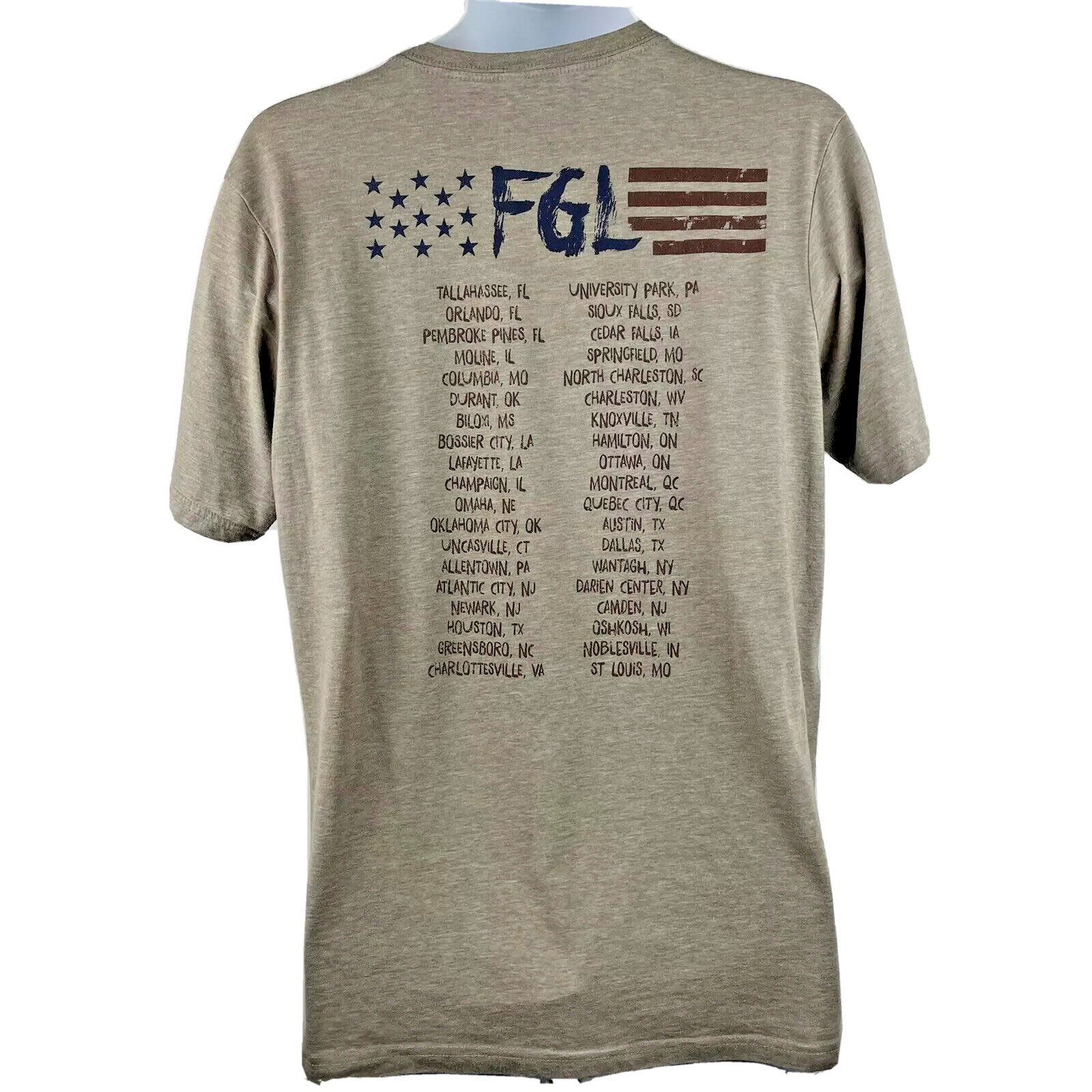 Florida Georgia Line Concert T Shirt / Men’s (L) / Beige / Country Rock Music