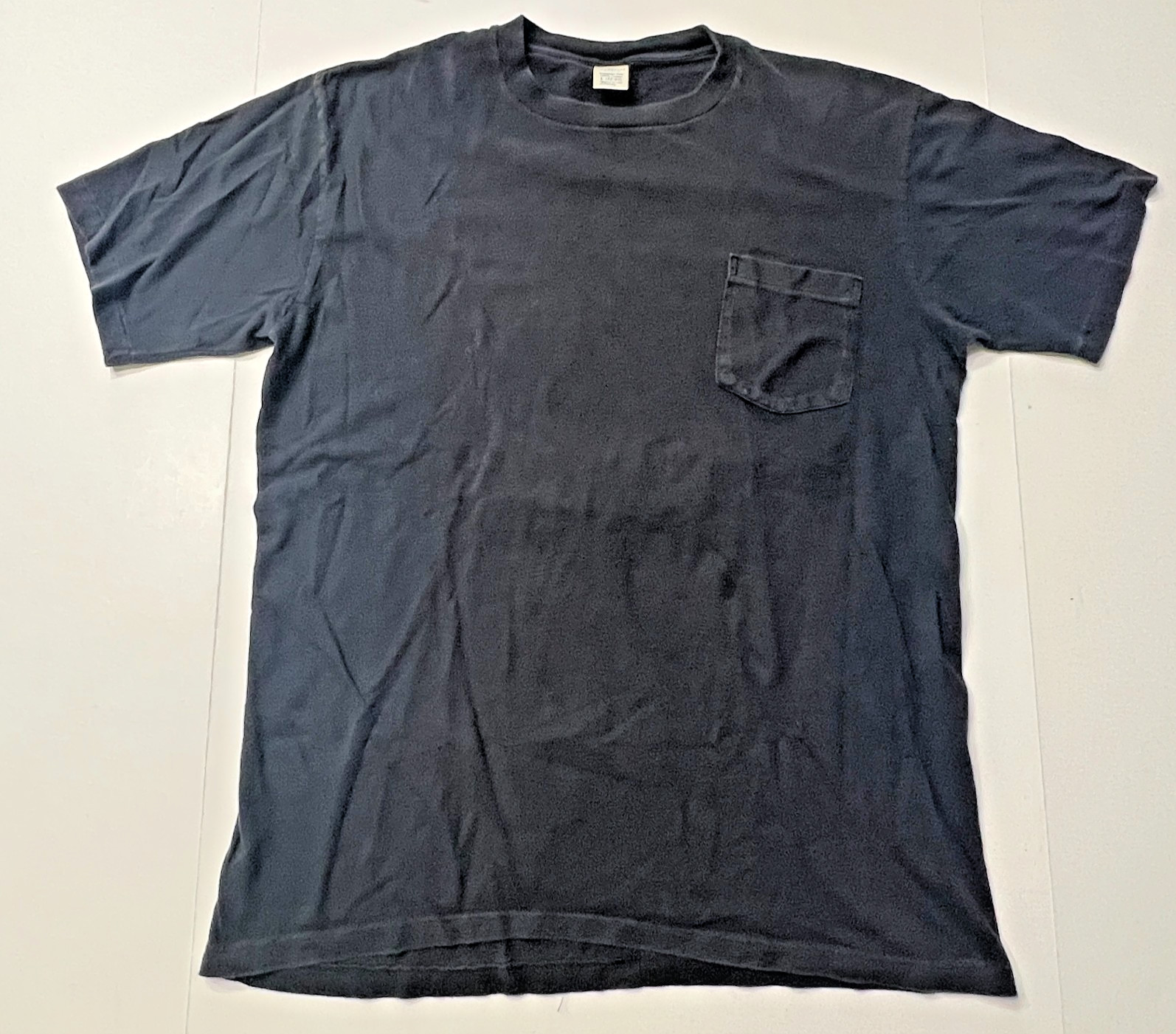 JC Penny T Shirt Pocket Short Sleeve Large VTG 80s Cotton BLACK Made in USA