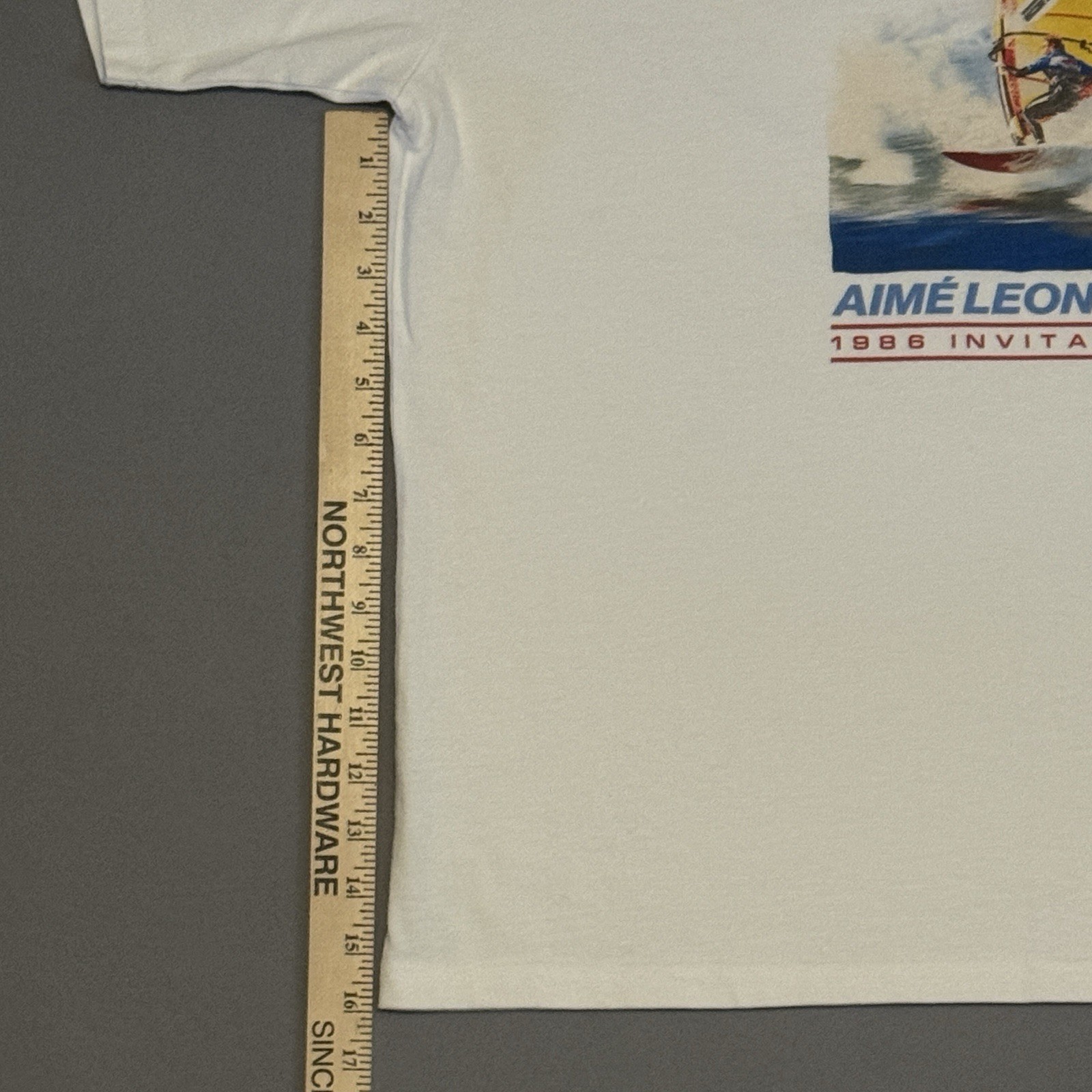 Aime Leon Dore White Wind Surfer Boating Tee Logo Large L NY Spring Summer ALD