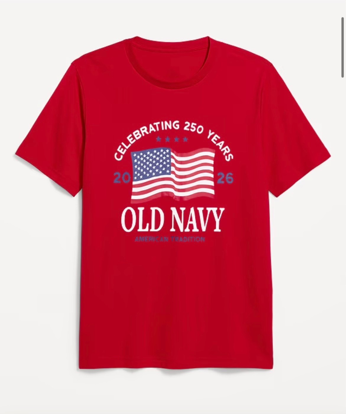 2026 Men OLD NAVY USA American Flag 4th of July T Shirt Size L RED