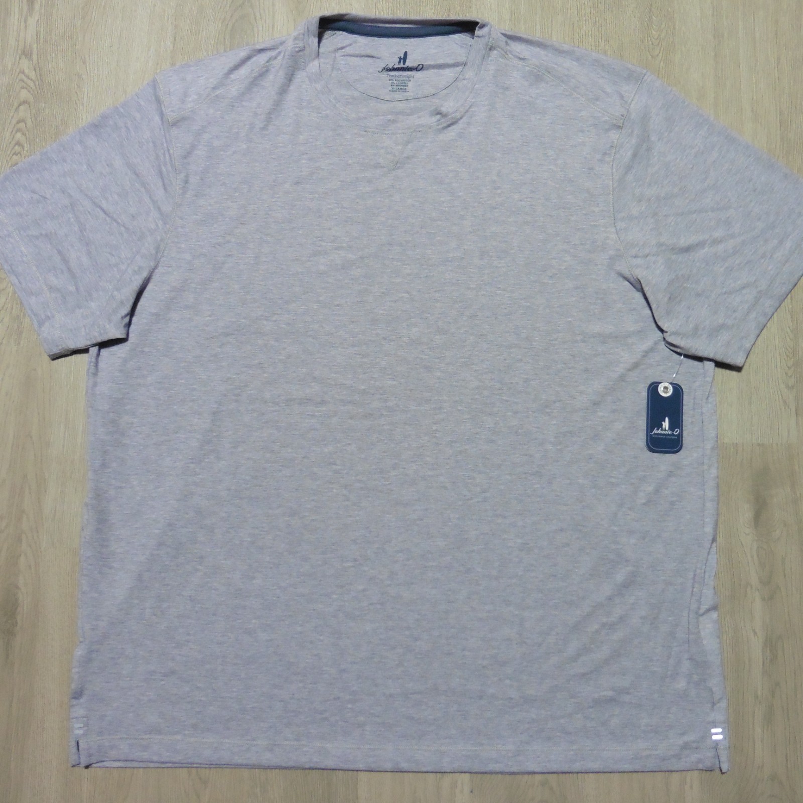 JOHNNIE O Mens XL COURSE T SHIRT PERFORMANCE GOLF SHORT SLEEVE SEAL GREY