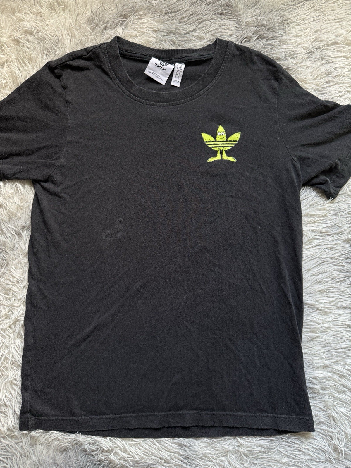adidas Originals Men’s Black FUN Graphic Crew Neck T-Shirt Size S