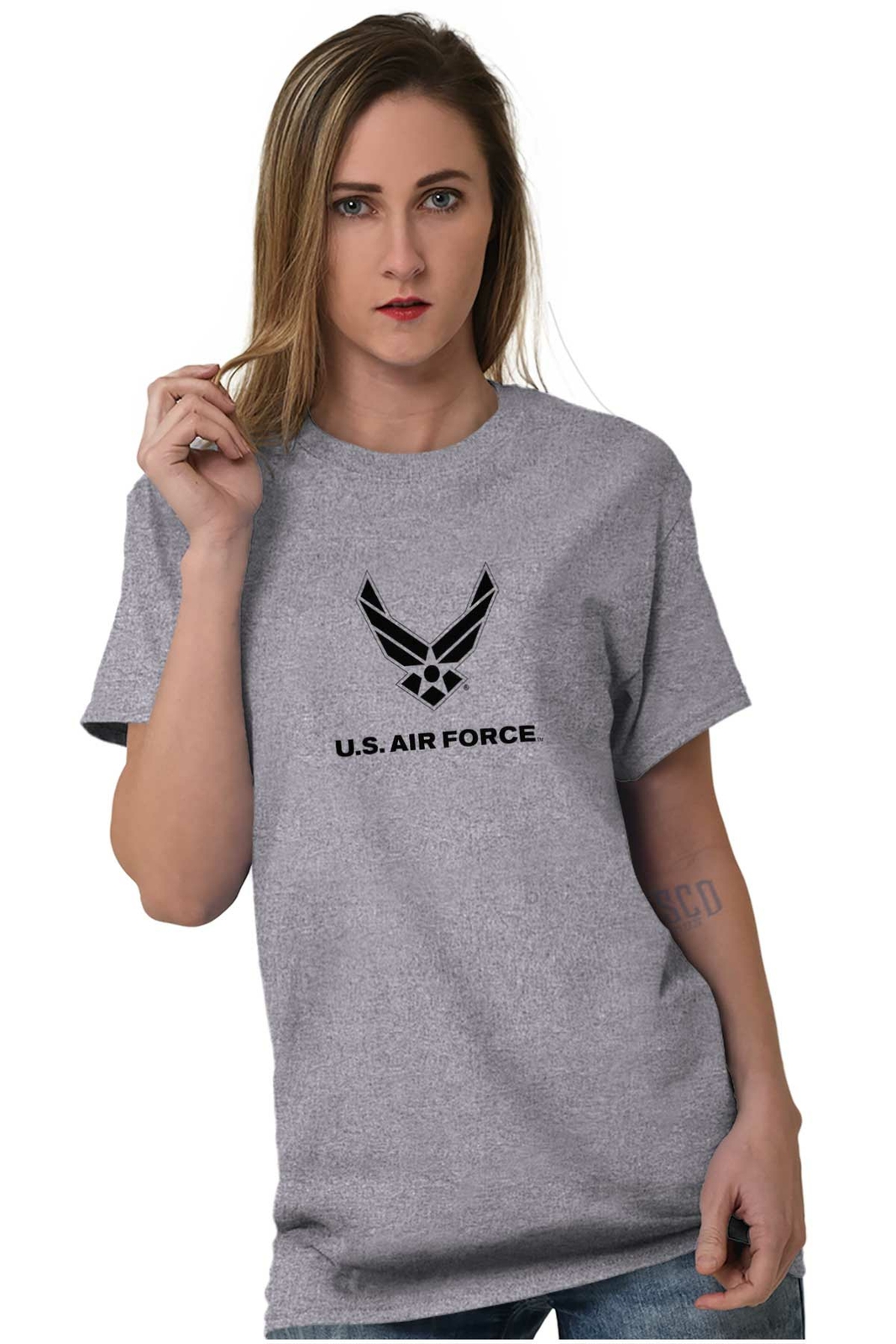 Officially Licensed US Air Force Wings Logo Womens or Mens Crewneck T Shirt Tee