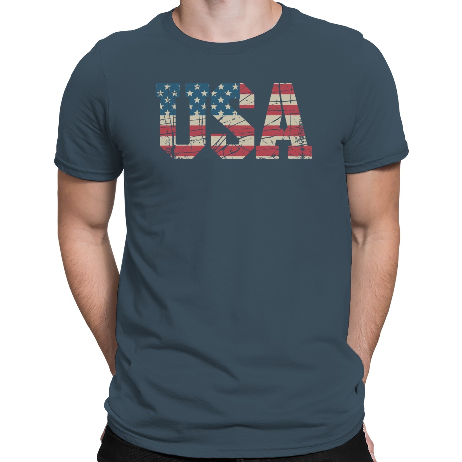 USA Distressed American Flag Men’s T-shirt