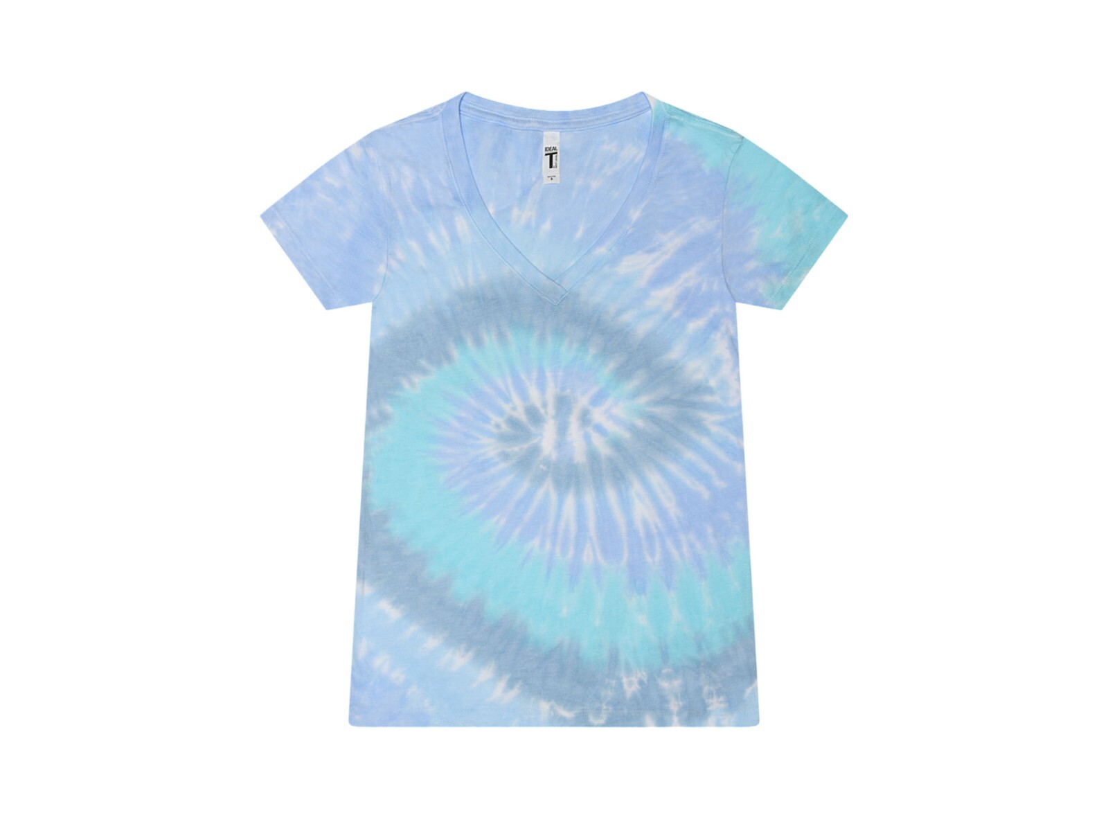 Multi-Color V-Neck Tie Dye T-Shirts Adults Short Sleeve Cotton Colortone