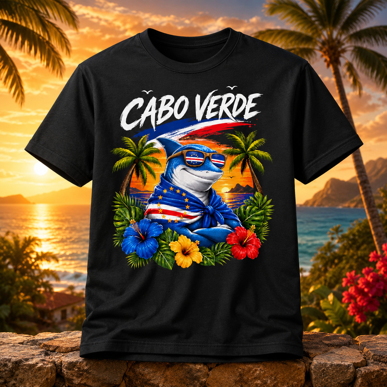 Proud Cape Cabo Verde Flag Shirt Football Mens Light Cotton