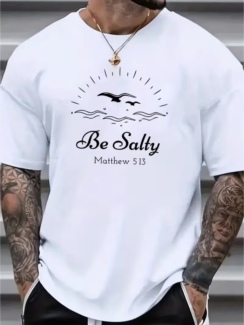 Men’s Casual T-Shirt – Solid Color, Round Neck, Machine Washable Polyester