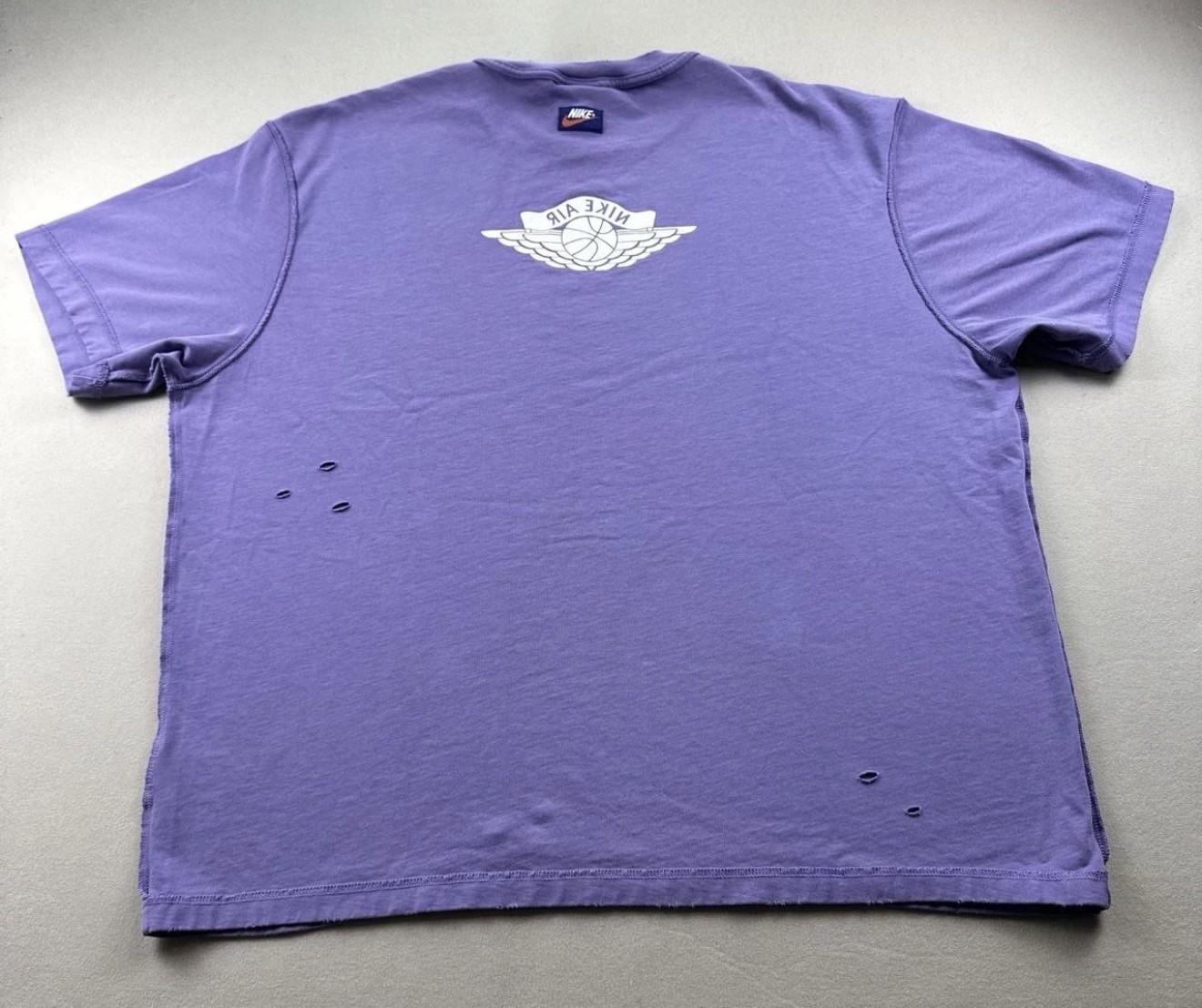 Nike Jordan T-Shirt Mens XXL Purple Rare Air Wings Jumpman Distressed Basketball