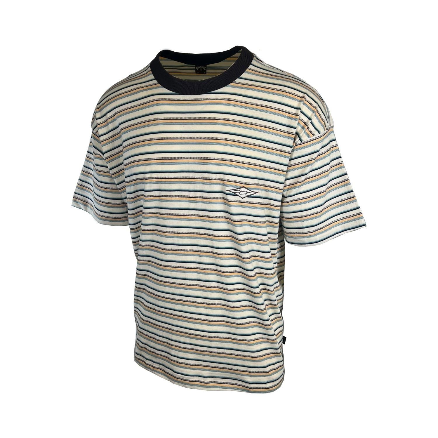 Billabong Men’s Cream T-Shirt Horizontal Striped Baxter Tee S/S (S17)