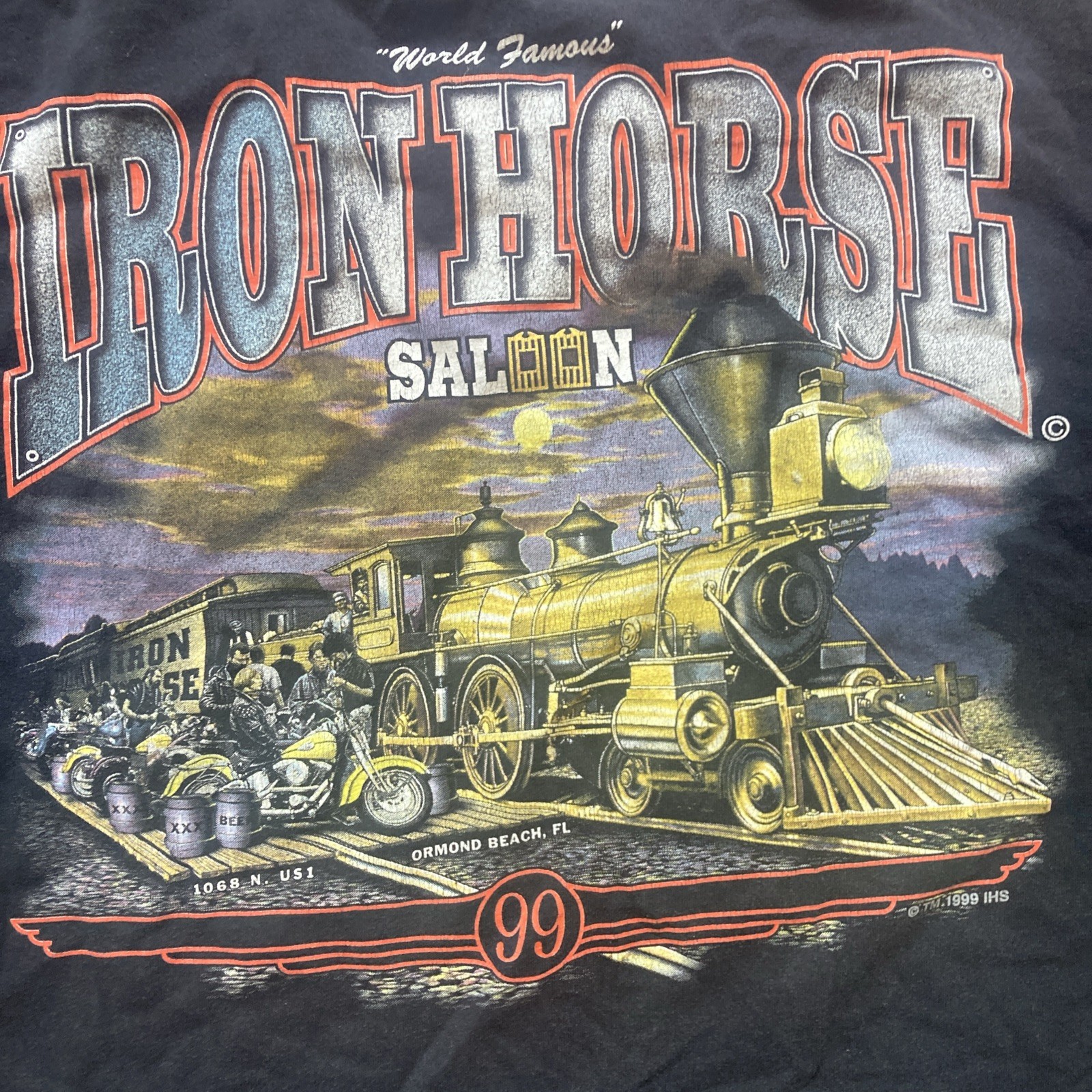 Murina Black Size 3XL Mens Iron Horse T Shirt Train Saloon