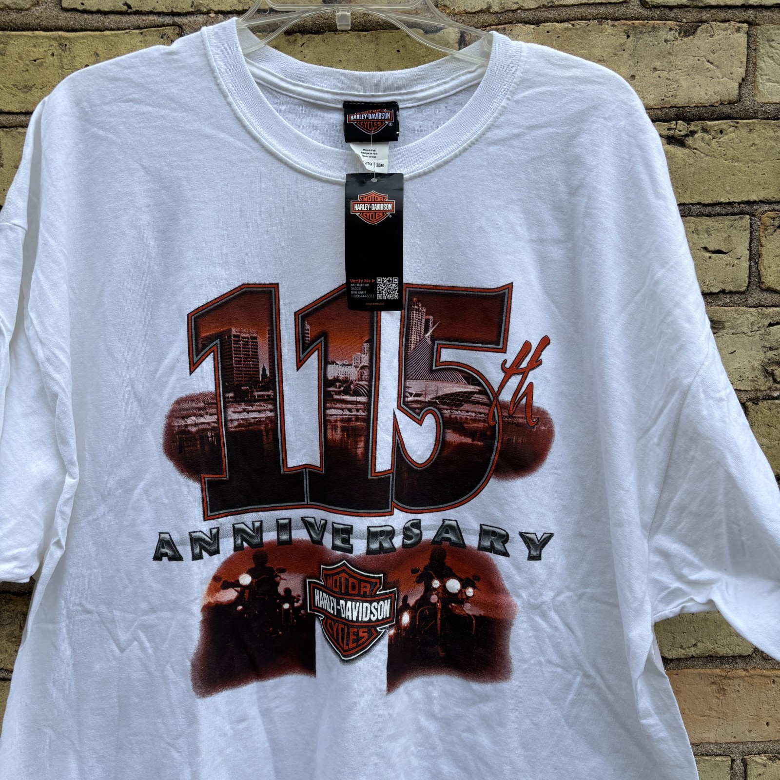 Harley-Davidson Men’s 2XL White 115th Anniversary T-Shirt Oconomowoc, WI