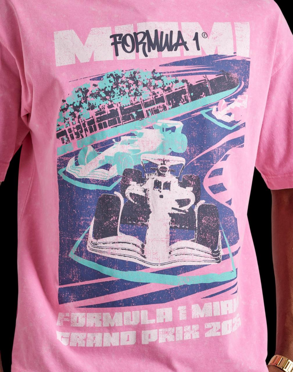Puma Formula 1 Miami Men’s Sz XL Motorsport Pink Graphic T-Shirt New $45