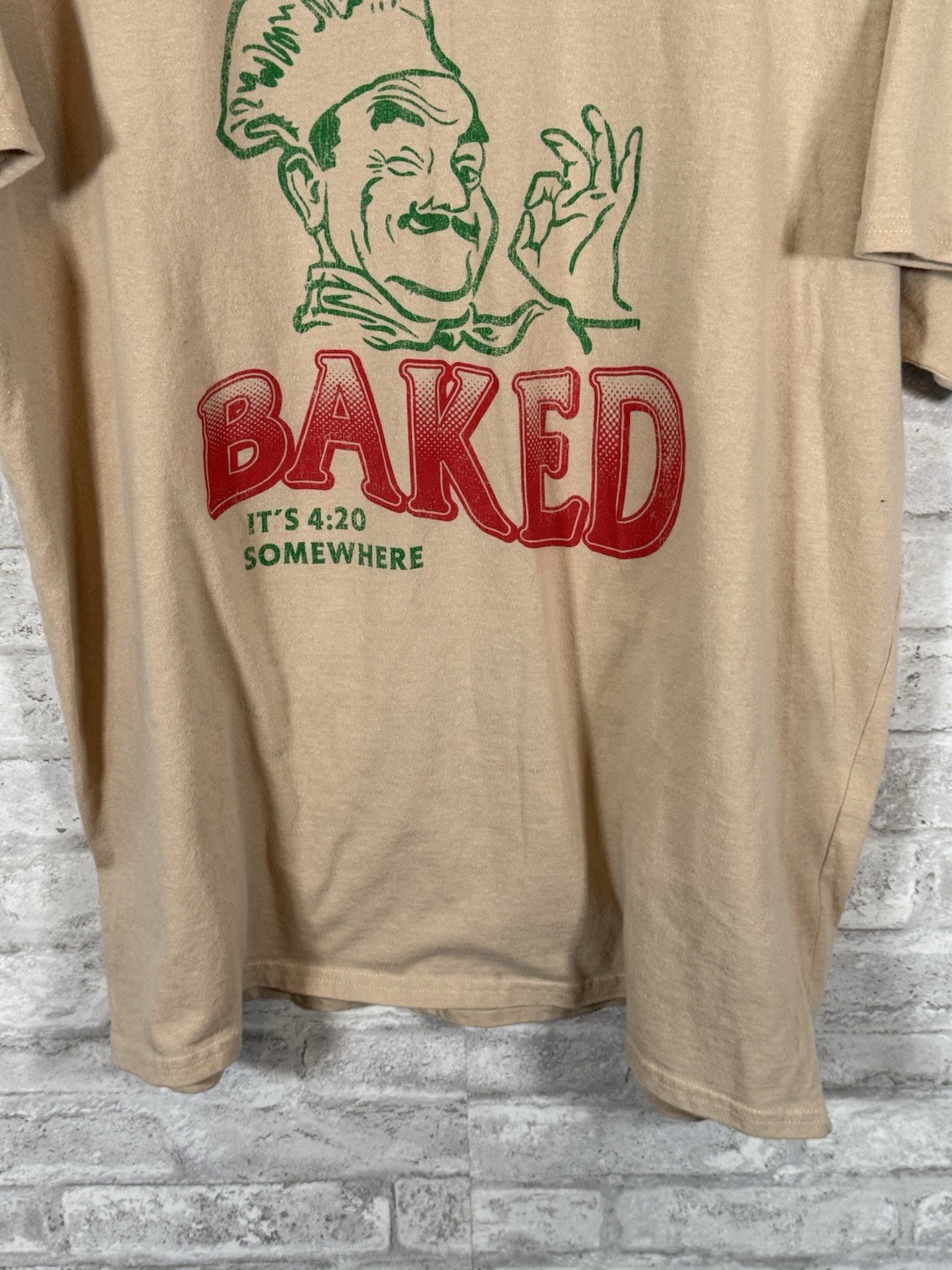 Brisco Brands Tan Freshly Baked 420 T-shirt Size XL