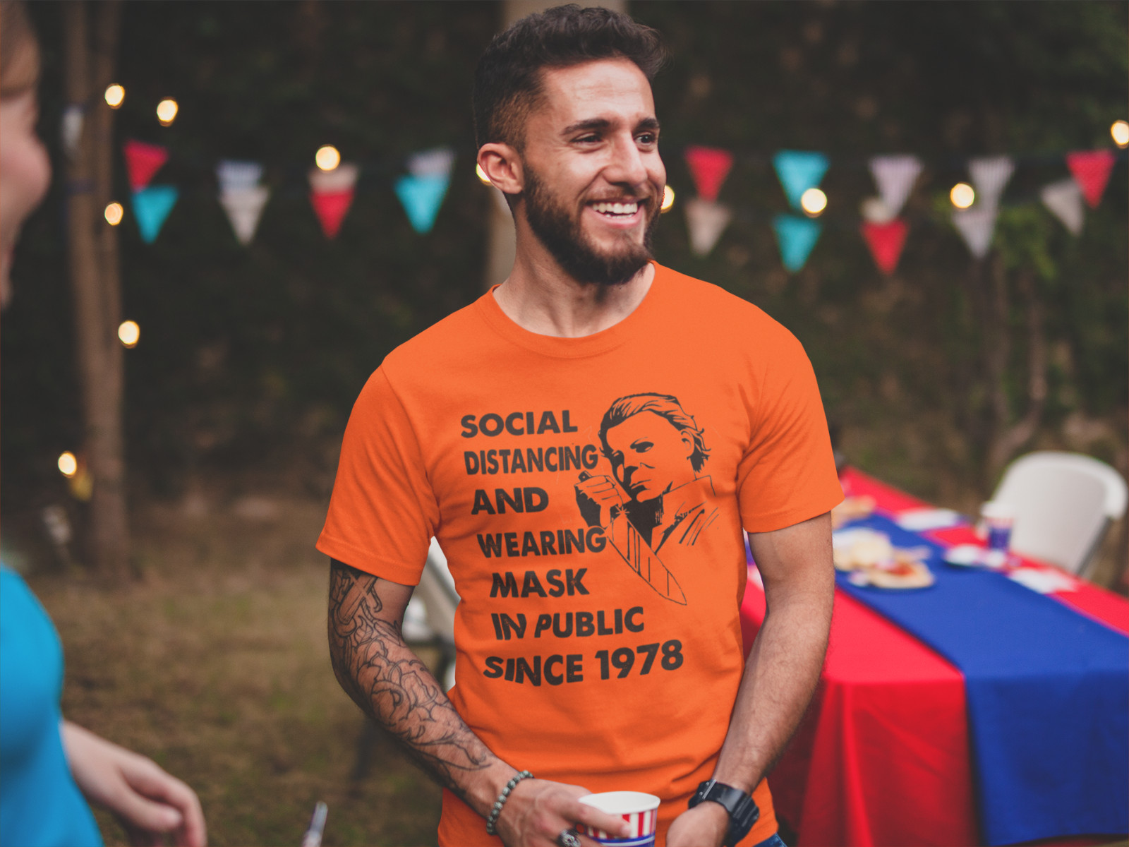 Halloween t-shirt Social Distancing T-shirt Funny Horror Masks Sarcastic T-Shirt