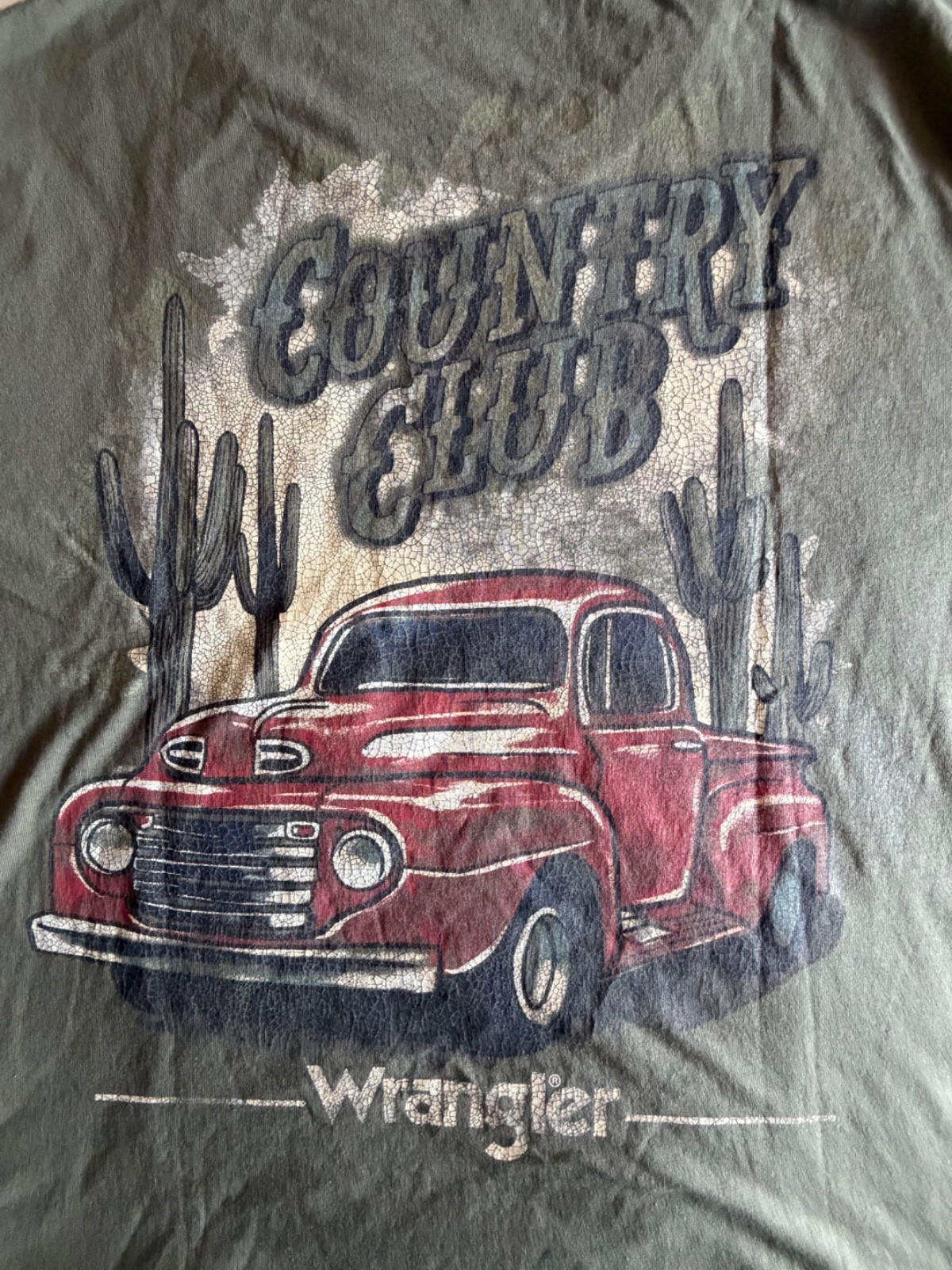 Wrangler 2XL green Country Club Old Truck T Shirt Brand New