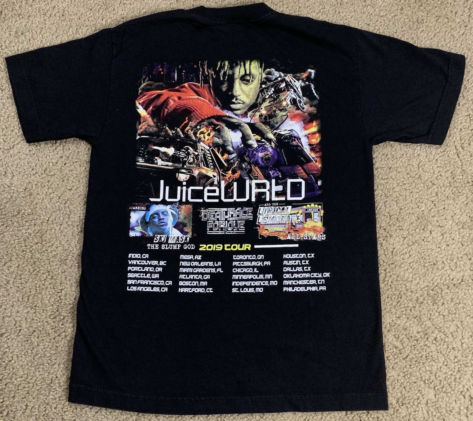 Juice WRLD Adult S Death Race For Love 999 Tour T 2019 Ski Mask Lyrical Lemonade