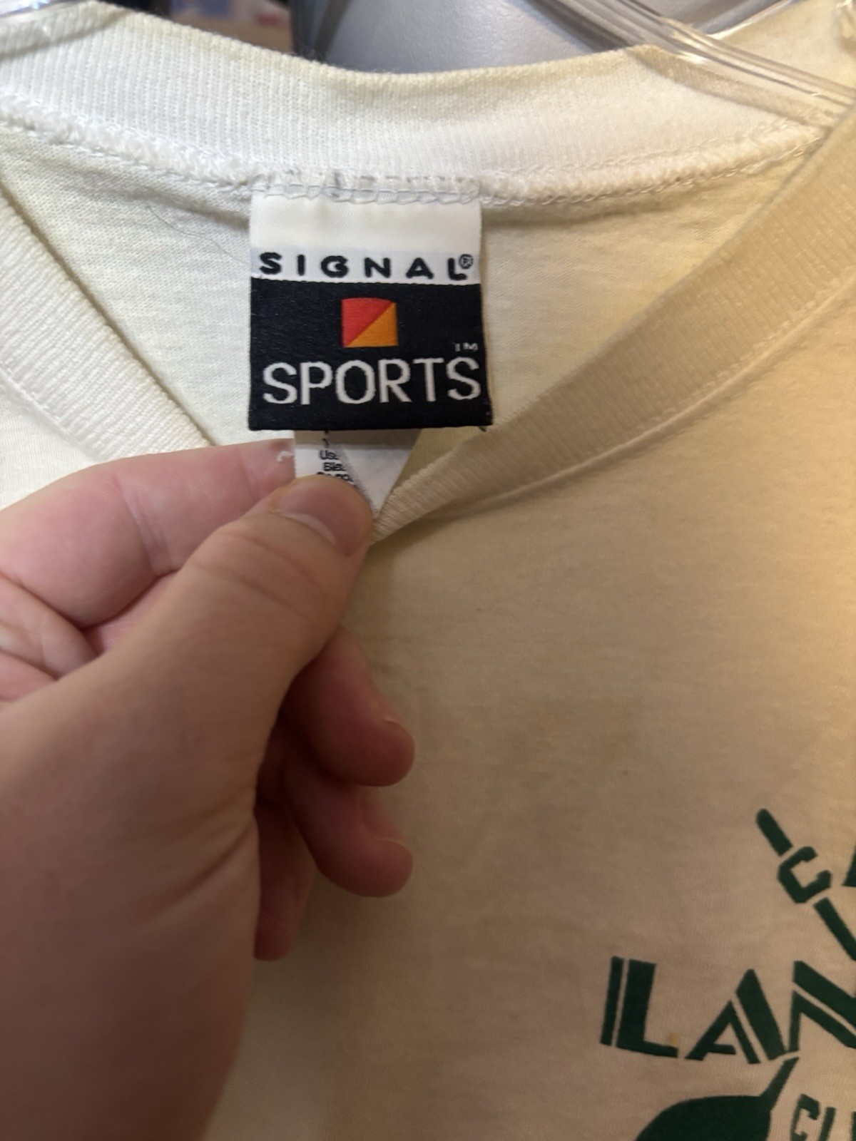 Vintage Canoe Club Outdoors Graphic Boxy Cropped Tee USA L/XL