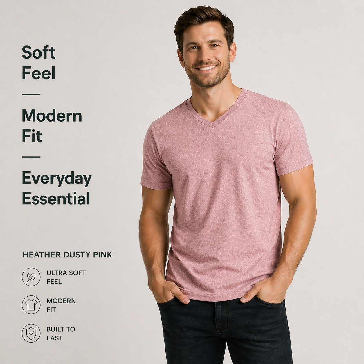 True Classic V-Neck T-Shirts 6 Pack Men Size M New No Tags Soft Premium Fit