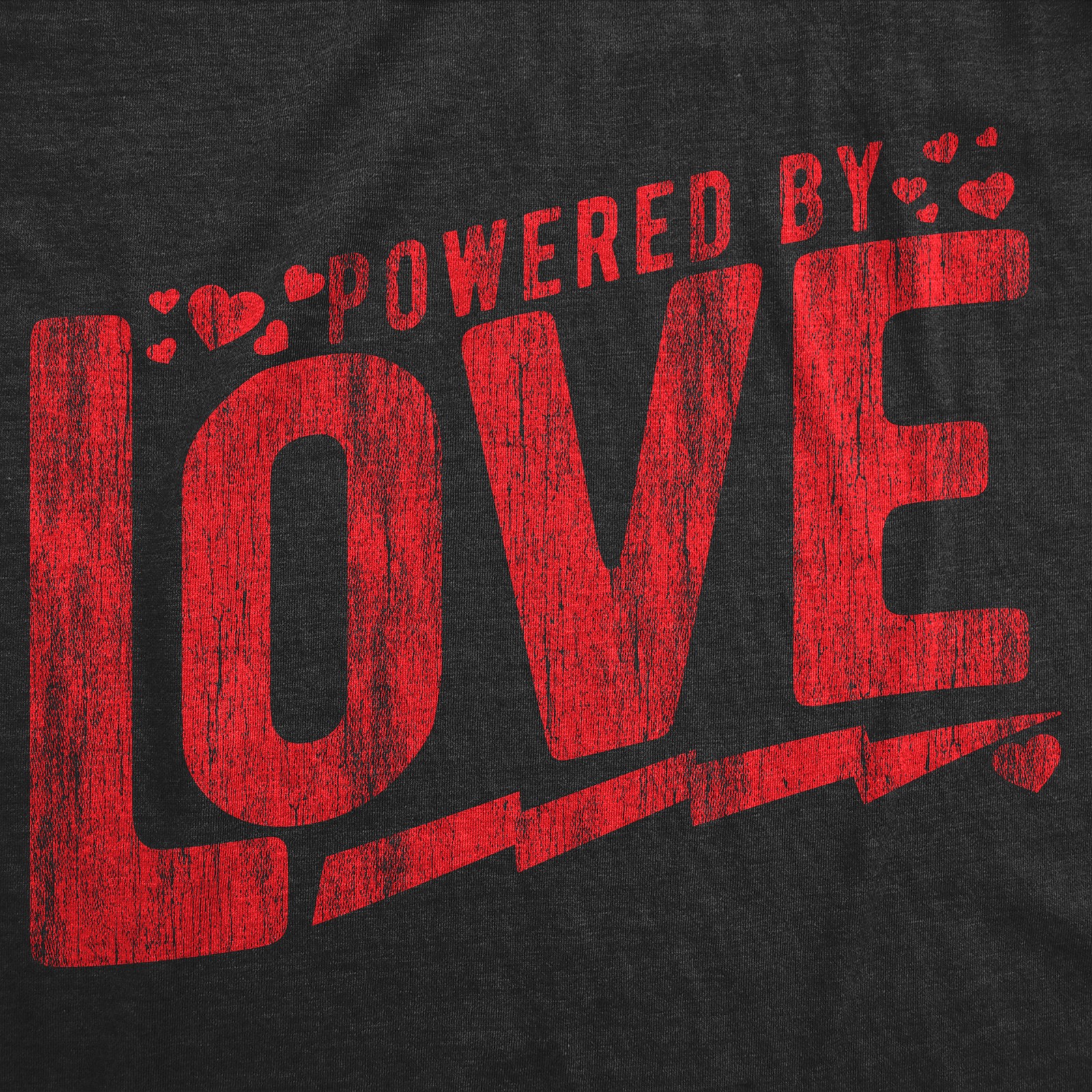 Mens Powered By Love Funny T Shirts Cute Valentines Day Graphic Tee for Men