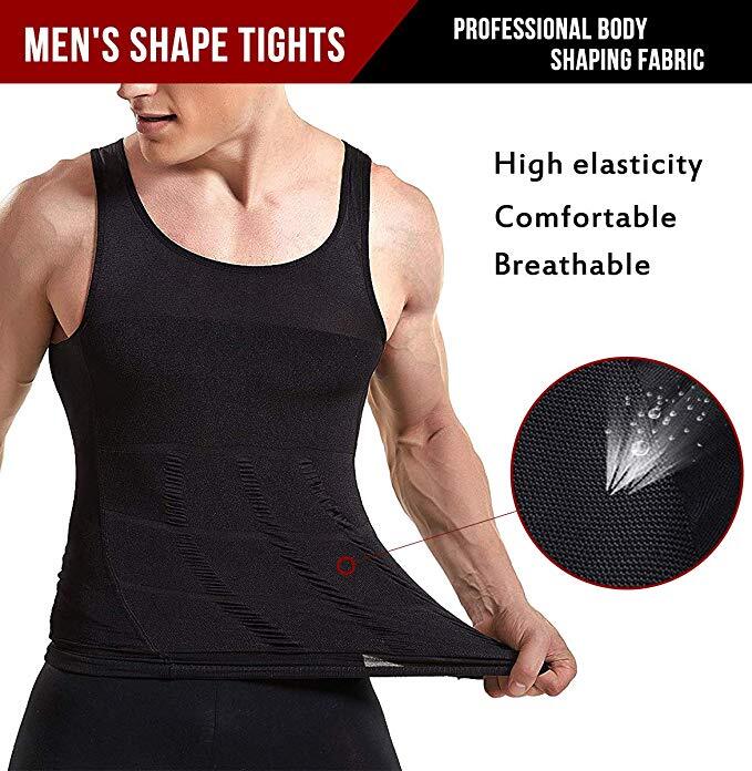 Gynecomastia Compress Tank Top Men Slimming Body Shaper Vest Ultra Durable Shirt
