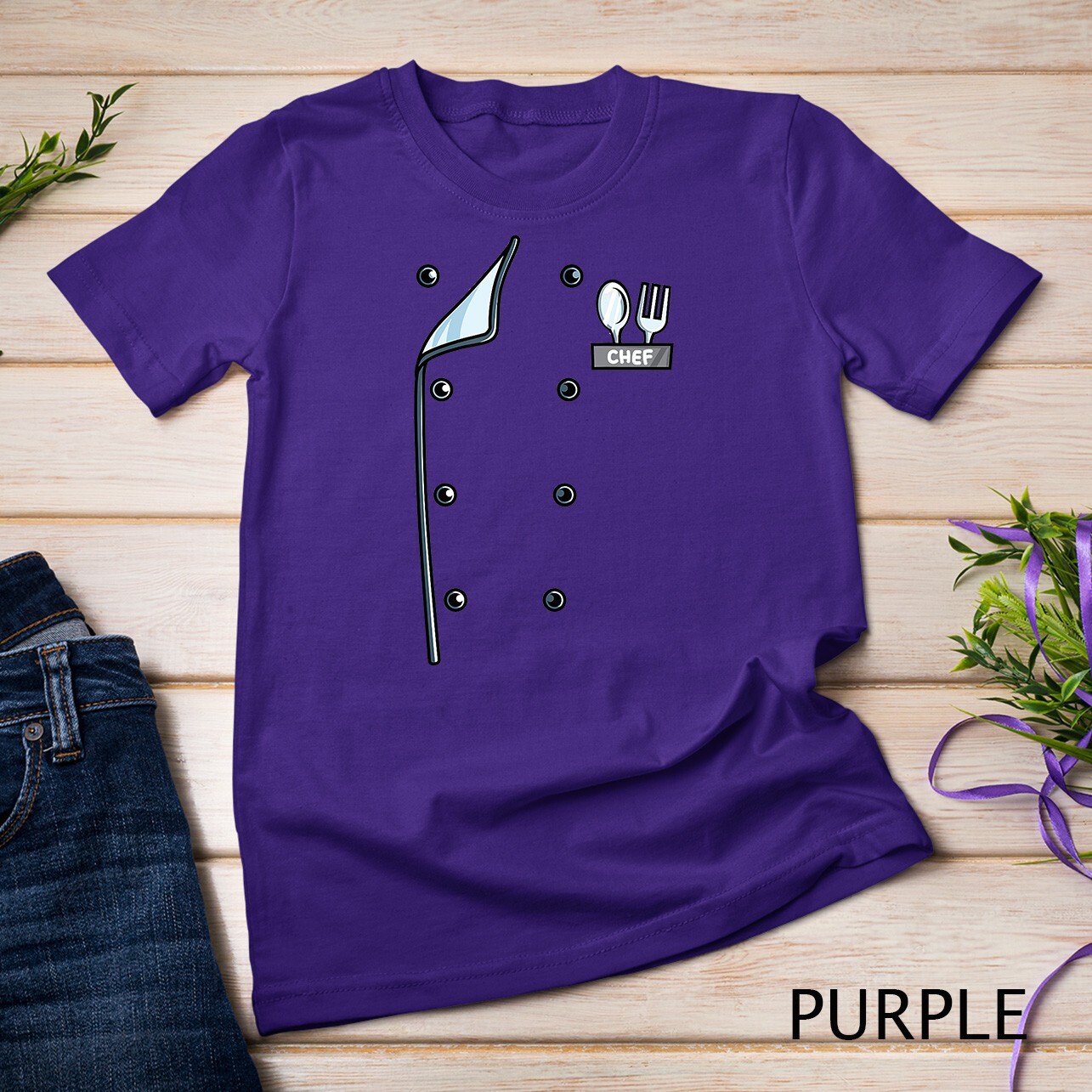 Chef Uniform Jacket Faux Funny Cook for Cooking T-Shirt Unisex T-shirt