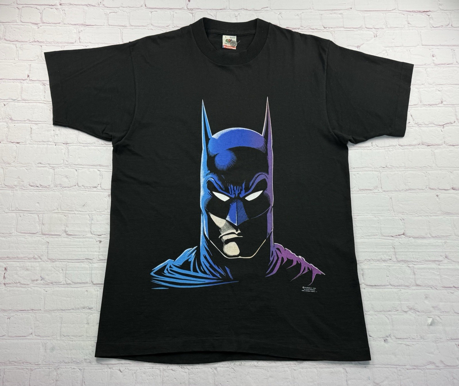 Vintage 1989 DC Comic Big Face BATMAN Comic Book T-Shirt Size Large L